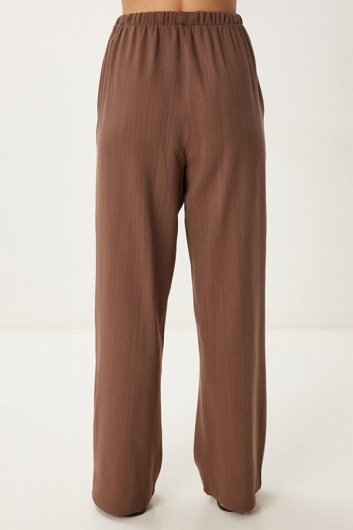 Keten Bluz Pantolon Takım KAHVERENGİ LMC0062