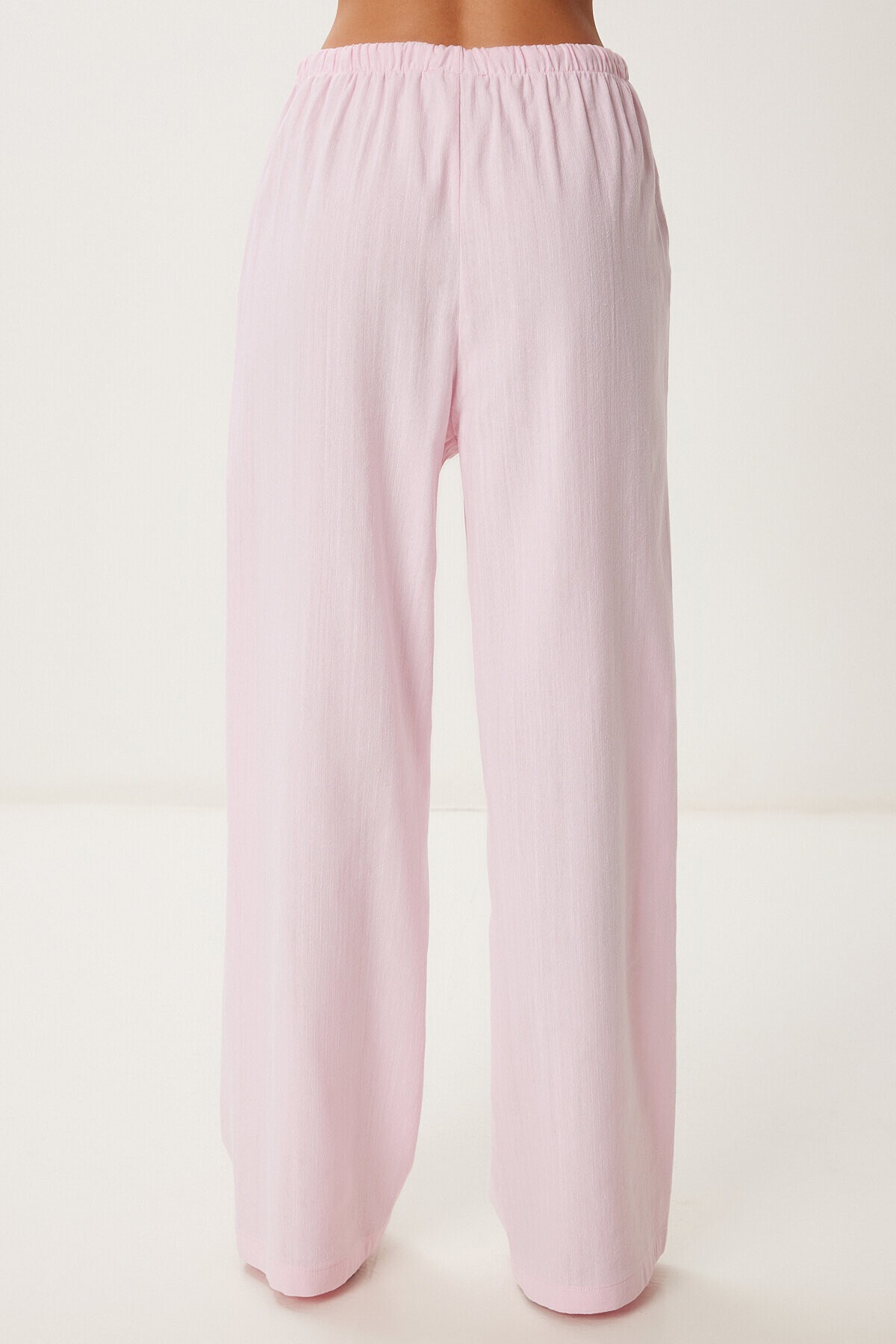 Keten Bluz Pantolon Takım ŞEKER PEMBE LMC0062