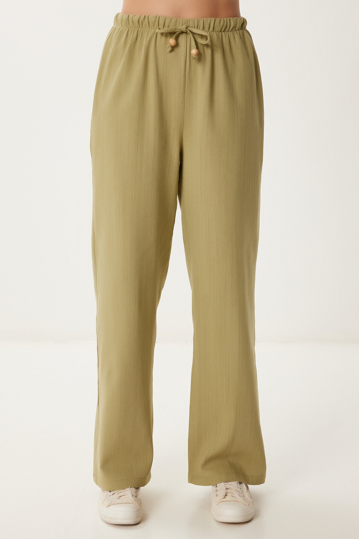 Keten Bluz Pantolon Takım ZEYTİN YEŞİLİ LMC0062