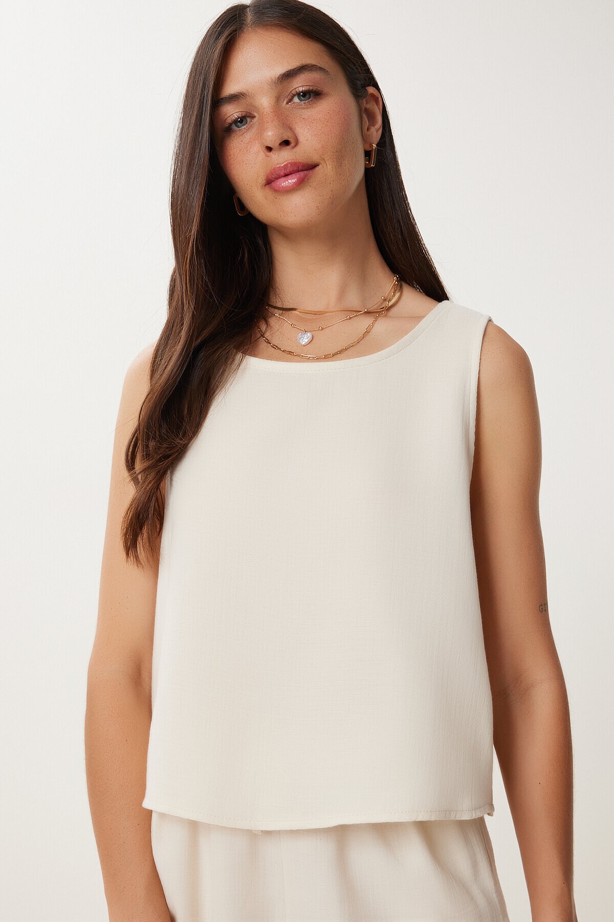 Müslin Bluz Şort Takım KREM LMC0063