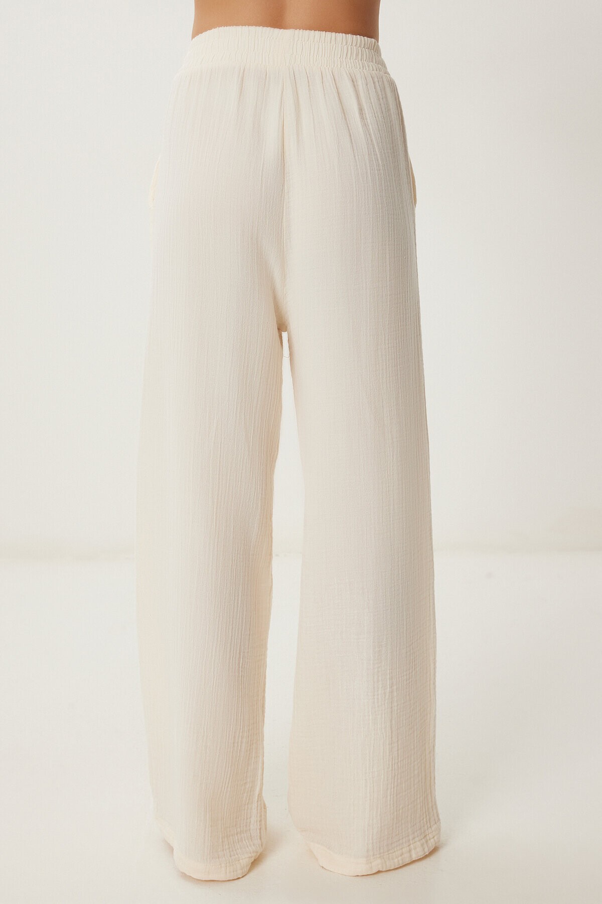 Müslin Palazzo Pantolon KREM LMX0008