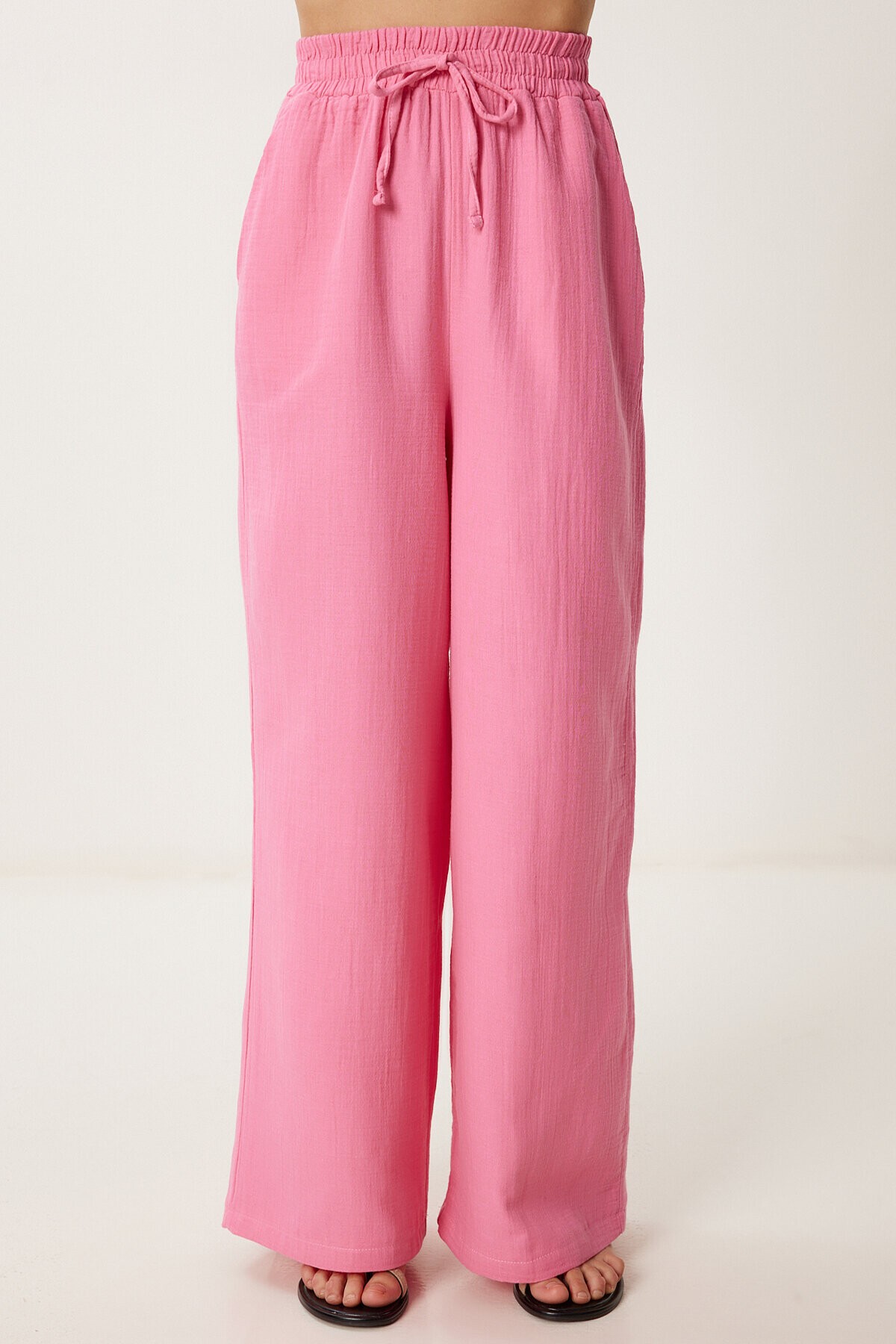 Müslin Palazzo Pantolon PEMBE LMX0008