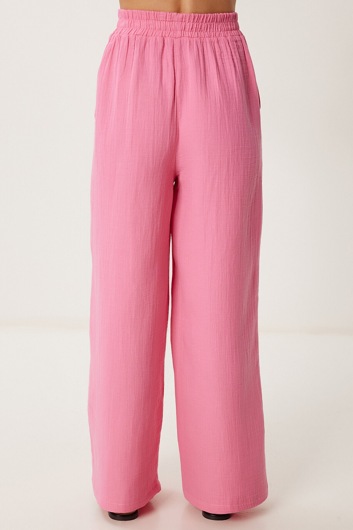 Müslin Palazzo Pantolon PEMBE LMX0008