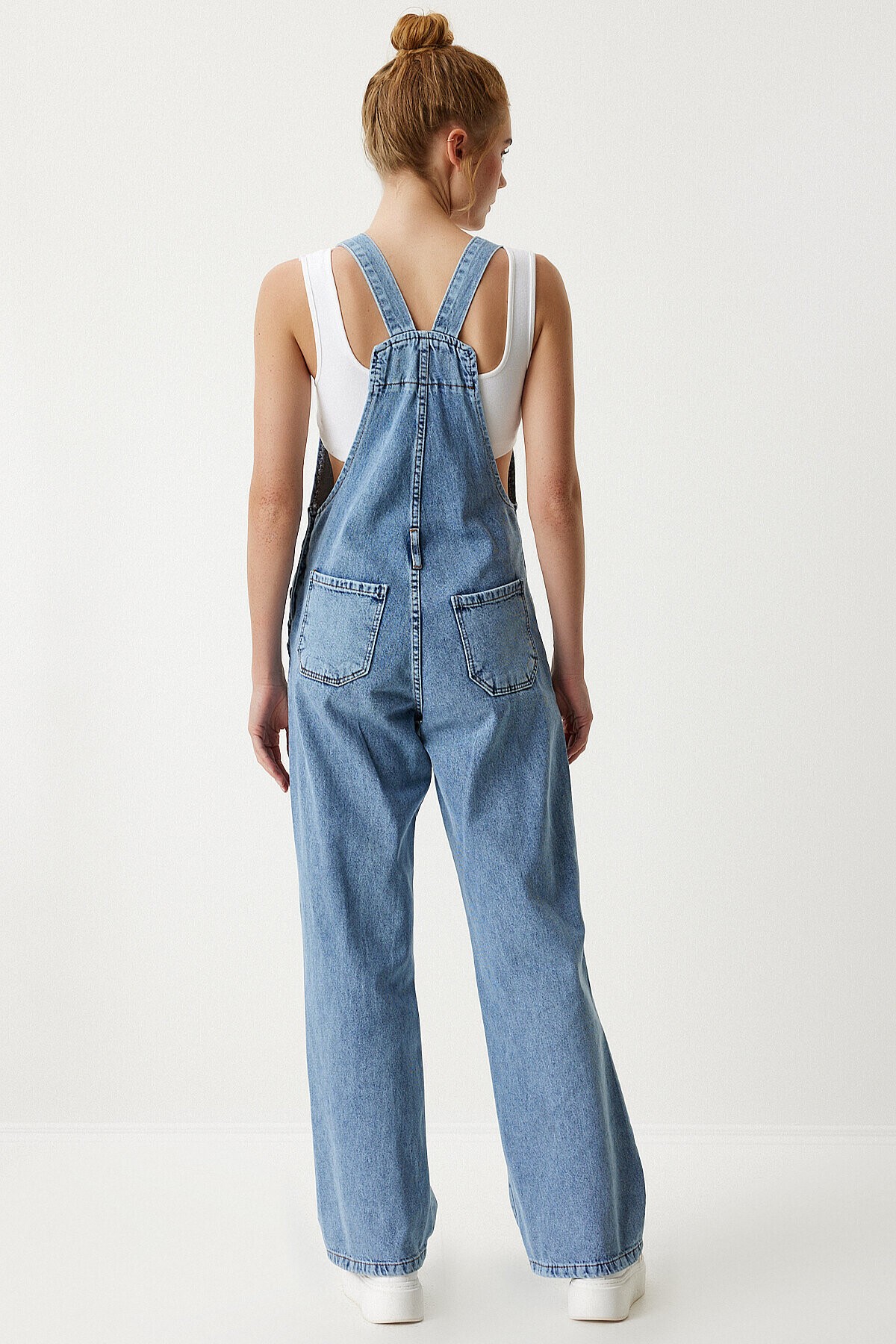 Askılı Denim Bahçıvan Tulum AÇIK MAVİ LRV0006