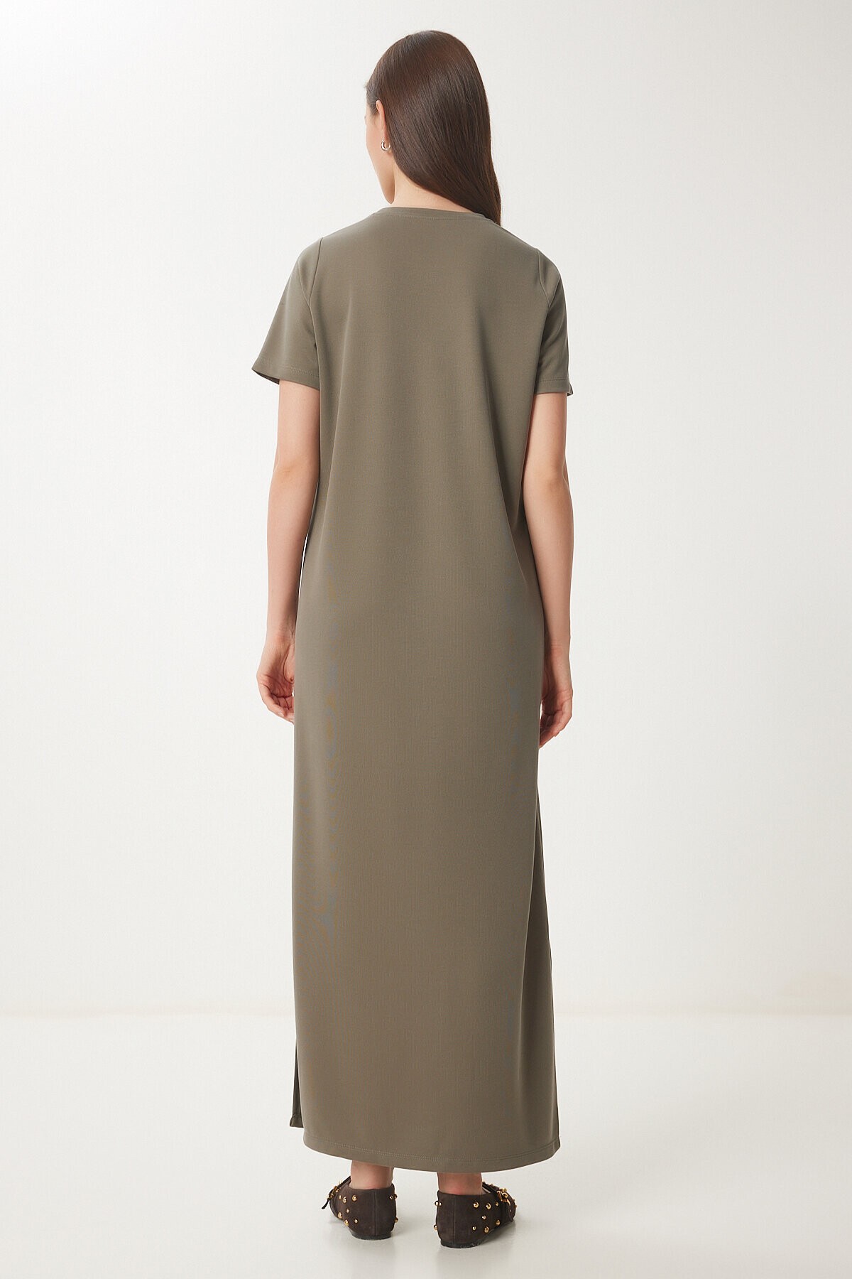 Basic Yazlık Modal Elbise HAKİ LSJ0001