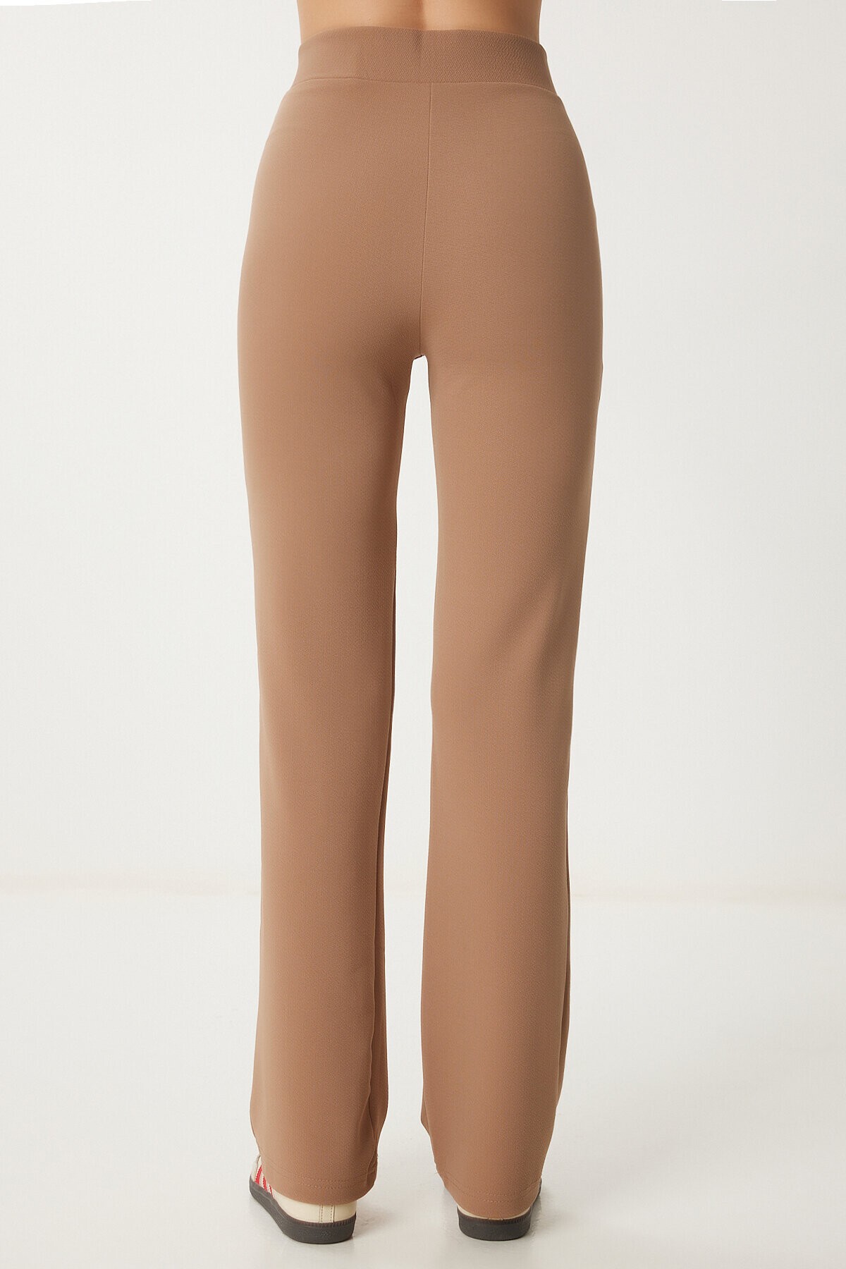 Yüksek Bel Likralı Örme Pantolon CAMEL LRV0004