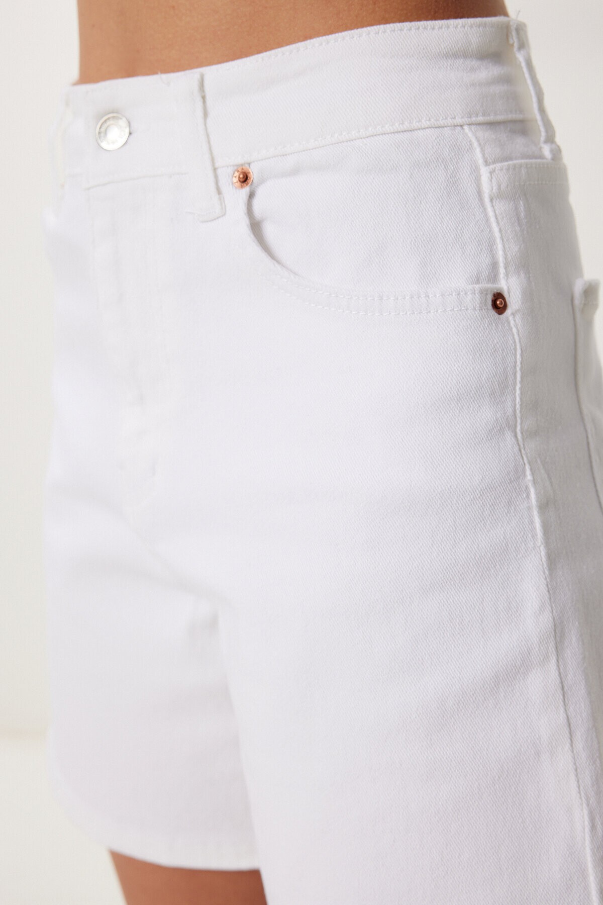 Bermuda Denim Şort KEMİK LUT0017