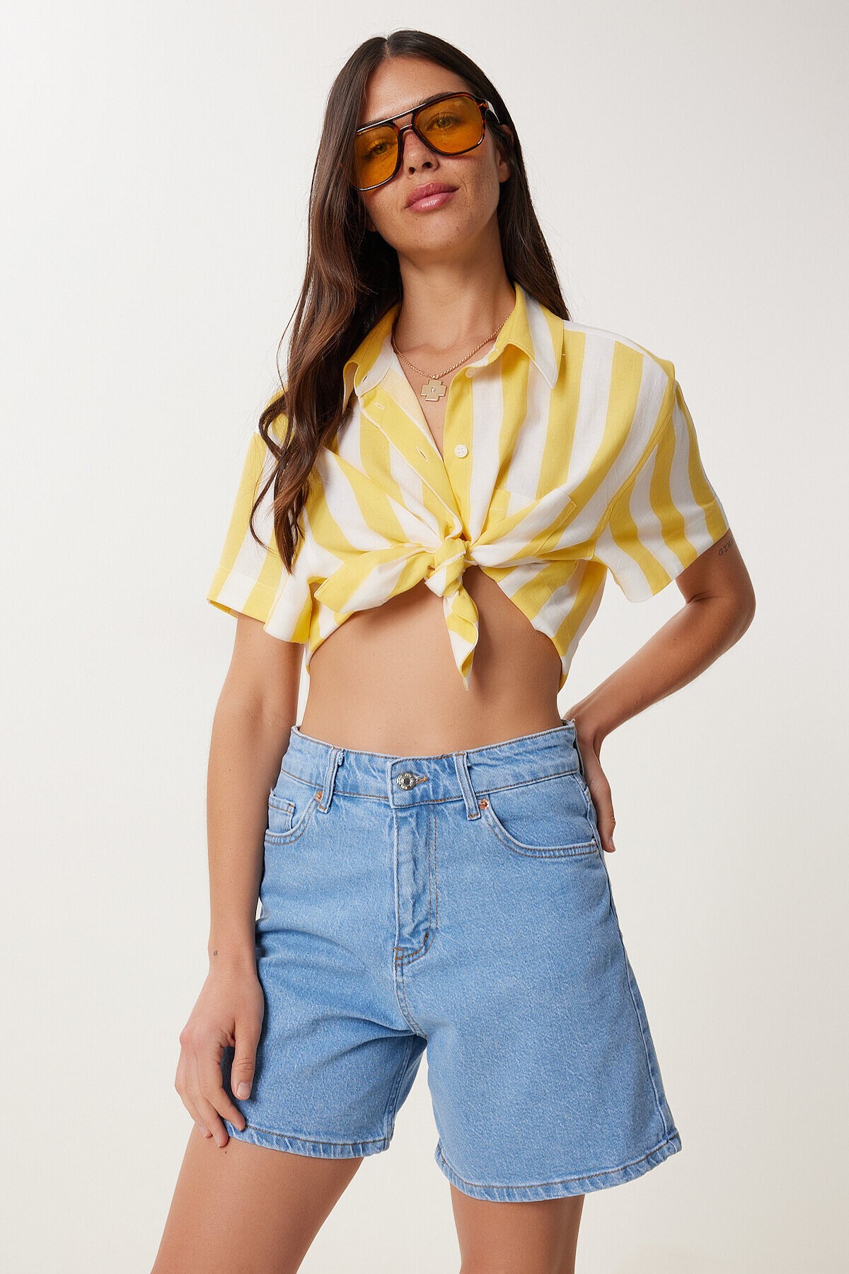 Bermuda Denim Şort MAVİ LUT0017