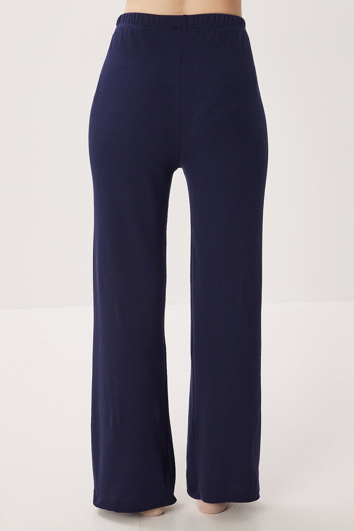 Düğmeli Fitilli Örme Hırka Pijama Takımı LACİVERT LRN0016