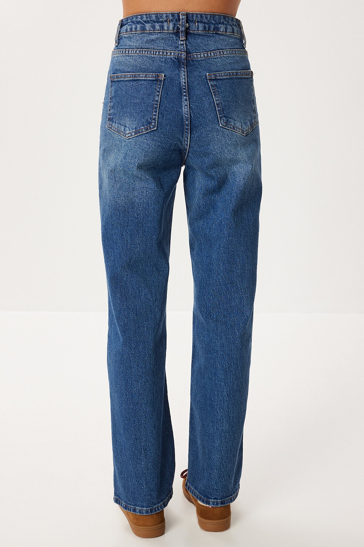 Düz Paça Yüksek Bel Jean P0297 MAVİ LRI0015
