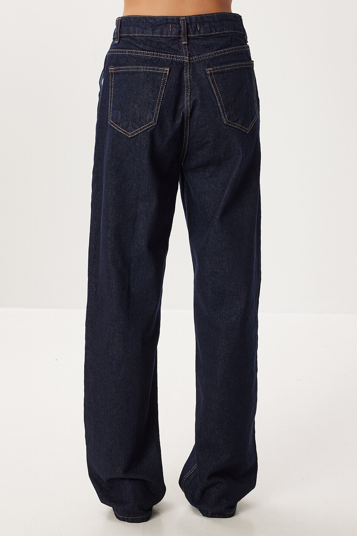 Kuşaklı Denim Ceket Pantolon Takım T0280 KOYU MAVİ LRI0021