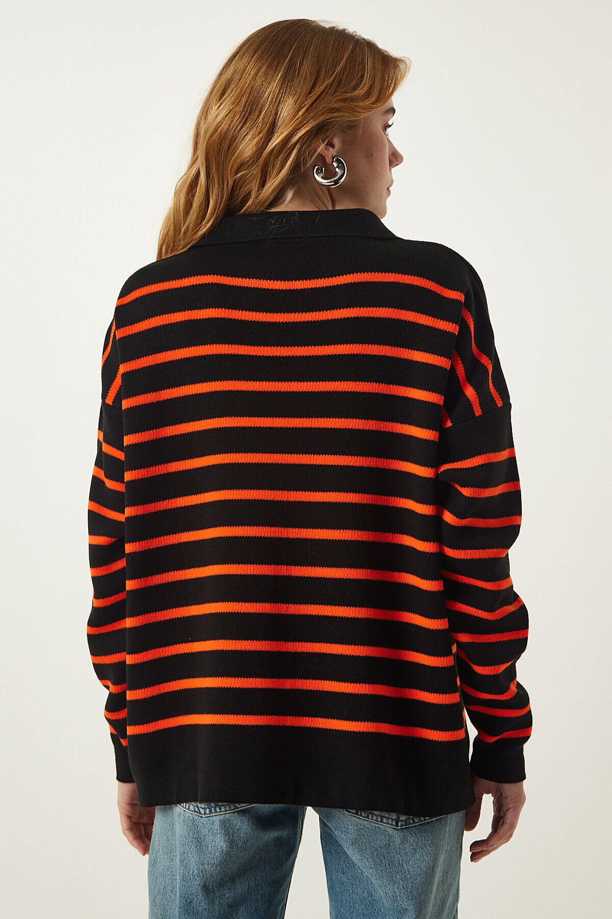 Polo Yaka Triko Kazak ORANJ LUS0005