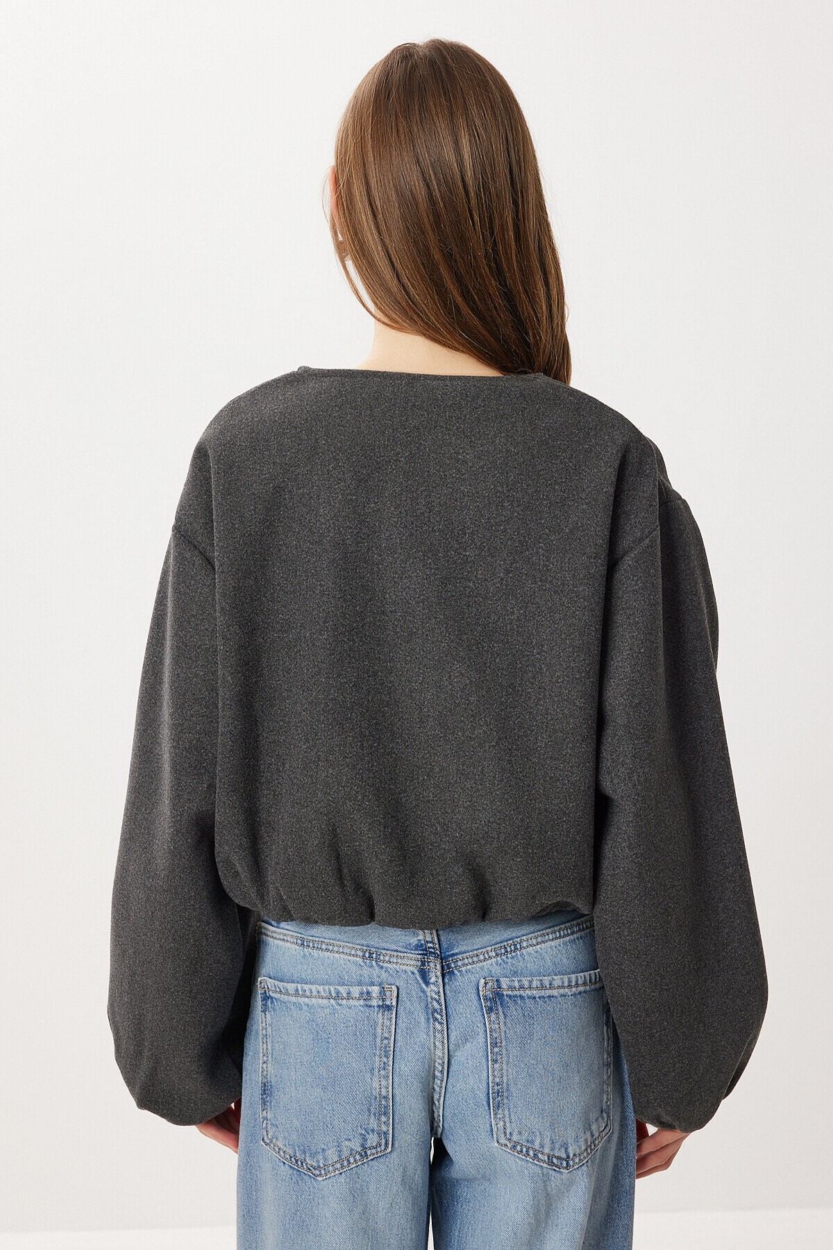 Soft Kaşe Bomber Ceket ANTRASİT LUB0248