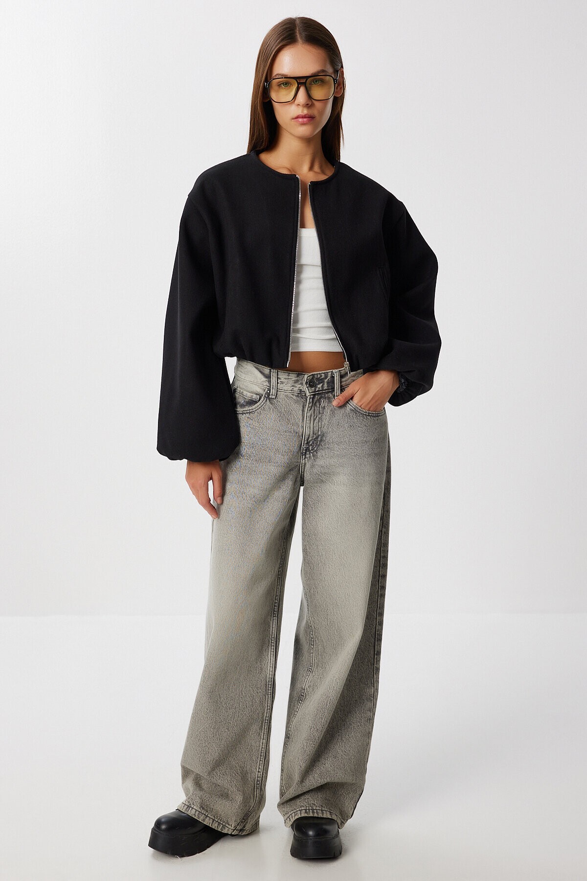 Soft Kaşe Bomber Ceket SİYAH LUB0248