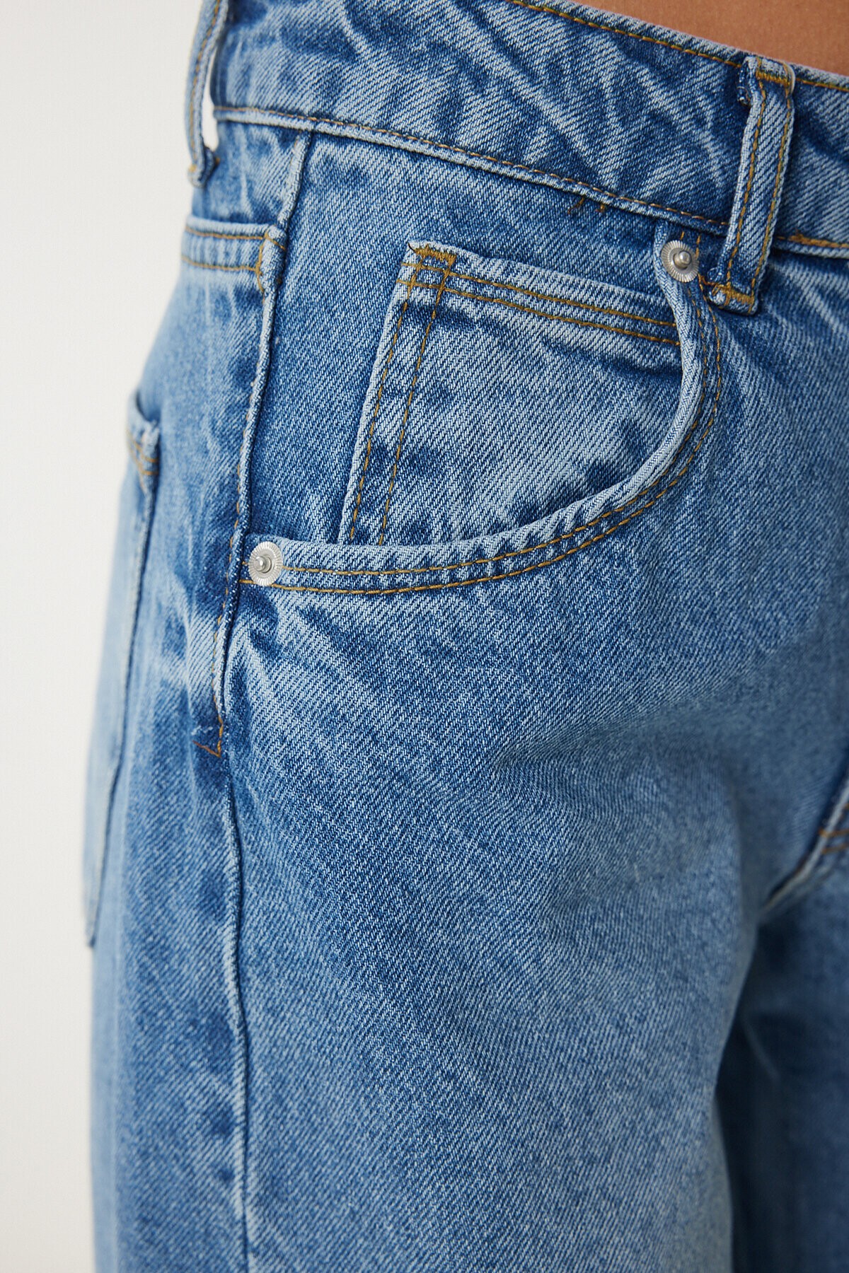 Yıkamalı Geniş Paça Jean MAVİ LUS0098
