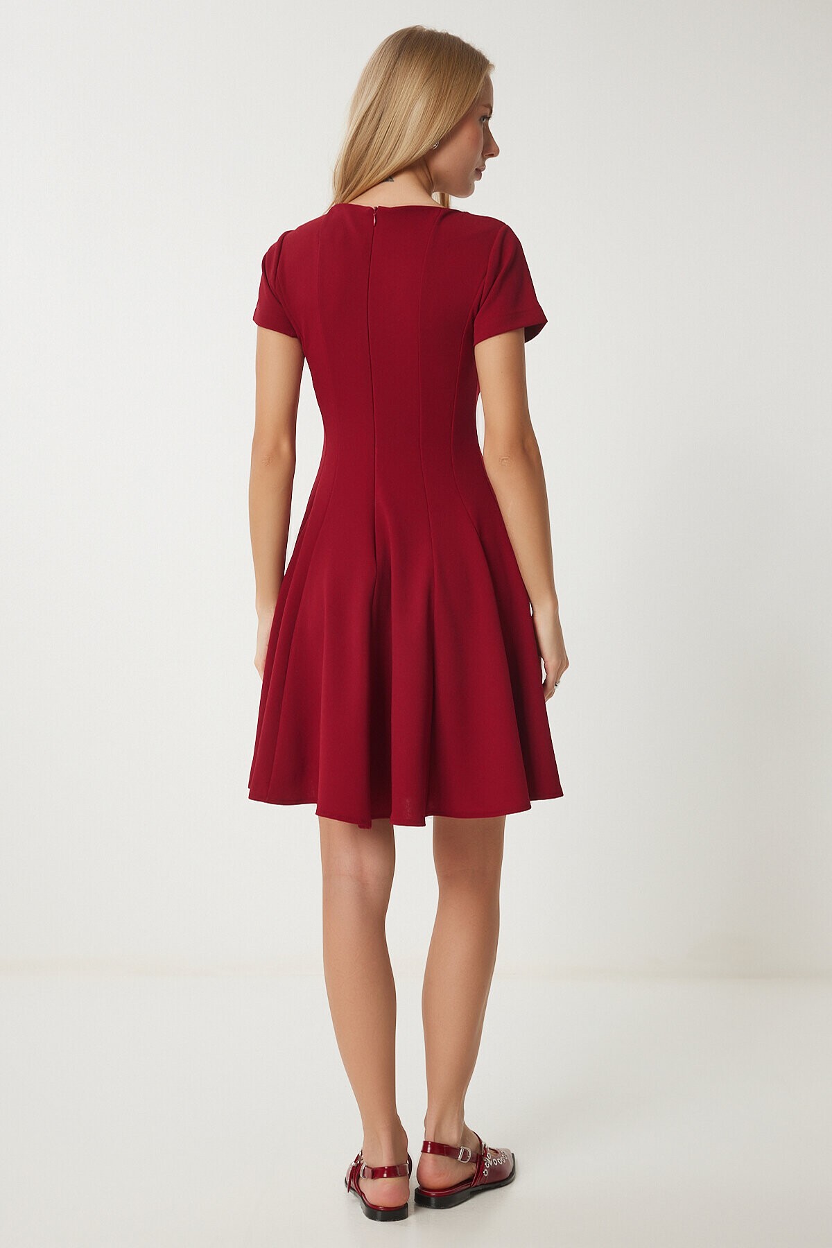 Godeli Mini Dokuma Elbise BORDO LUB0084