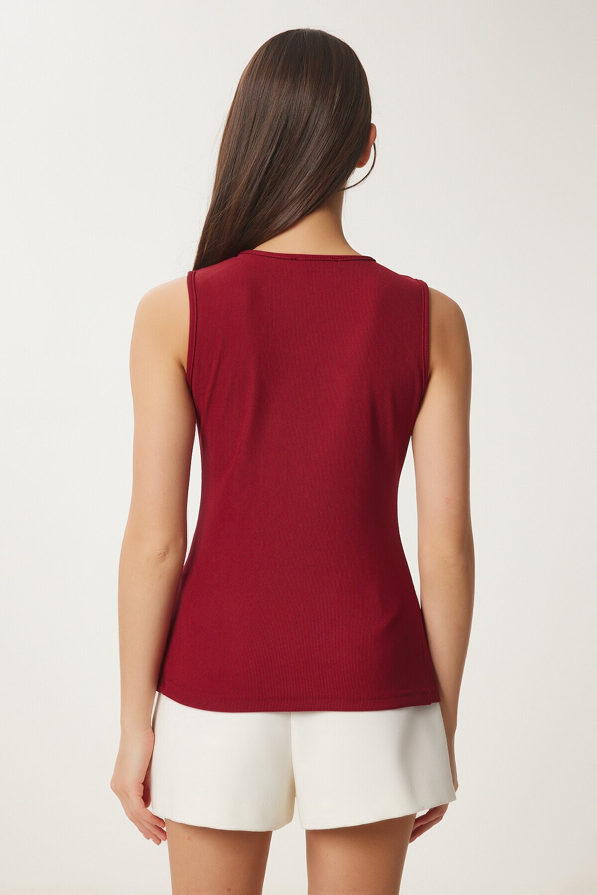 Gold Tokalı Fitilli Örme Bluz BORDO LZH0012