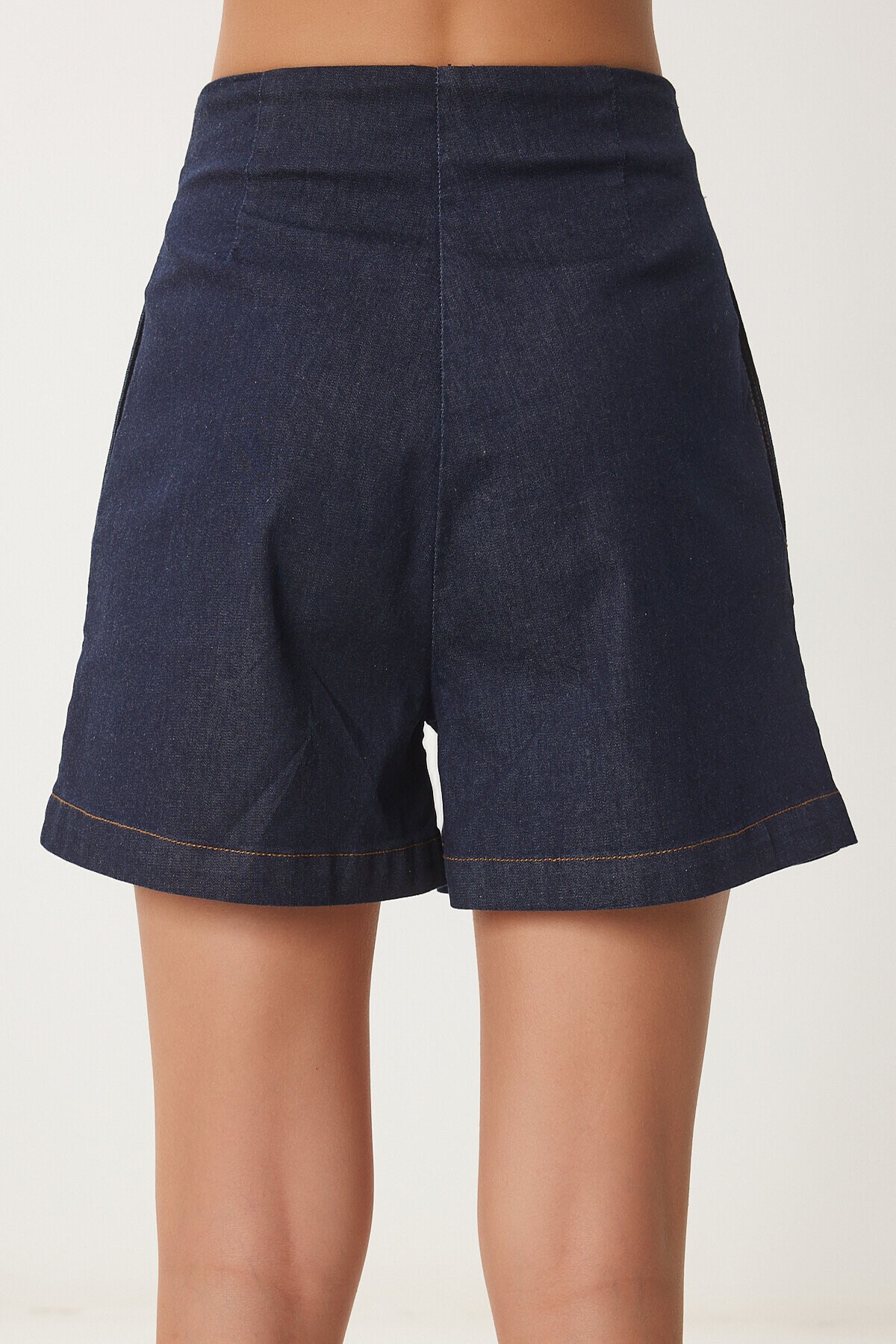 Yüksek Bel Denim Şort KOYU MAVİ LNS0033