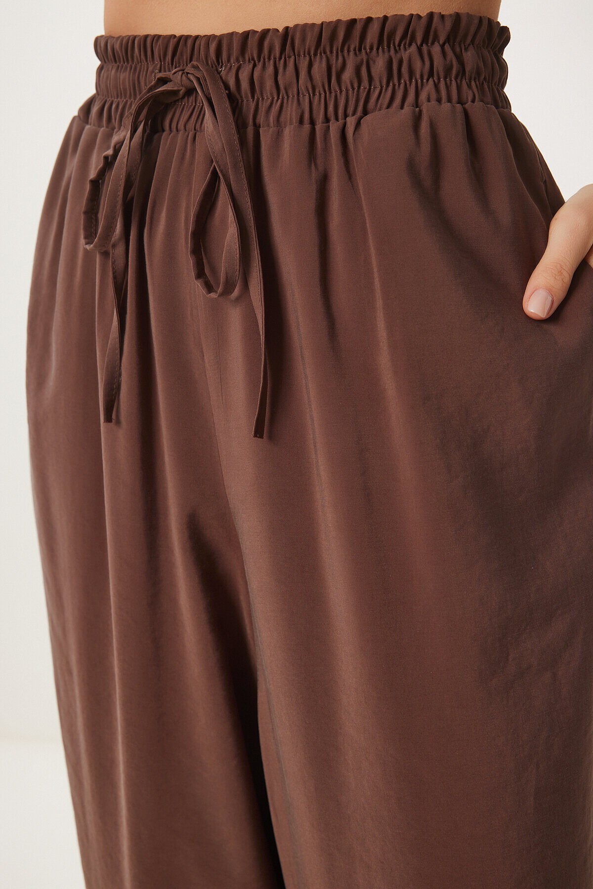 Oversize Modal Gömlek Pantolon Takım 58691 KAHVERENGİ LDP0038