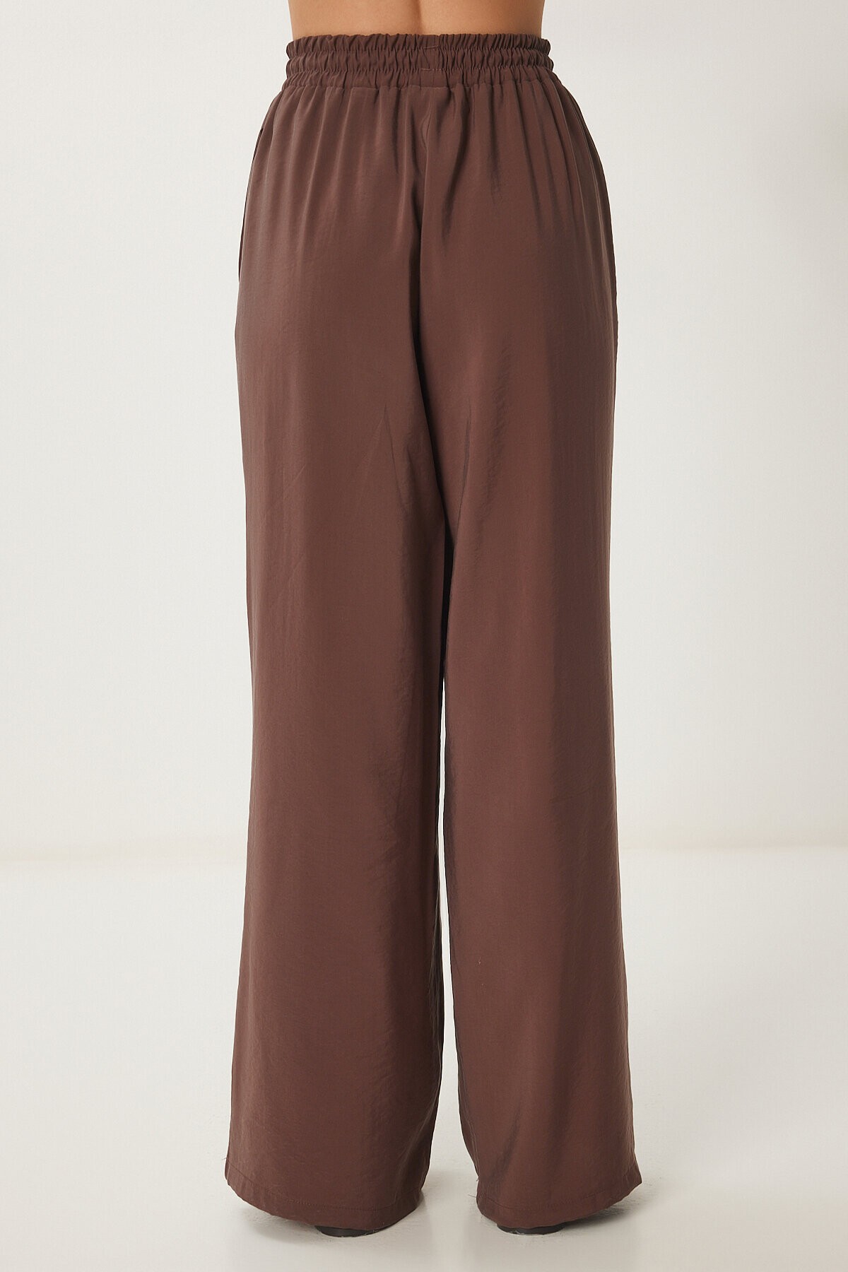 Oversize Modal Gömlek Pantolon Takım 58691 KAHVERENGİ LDP0038