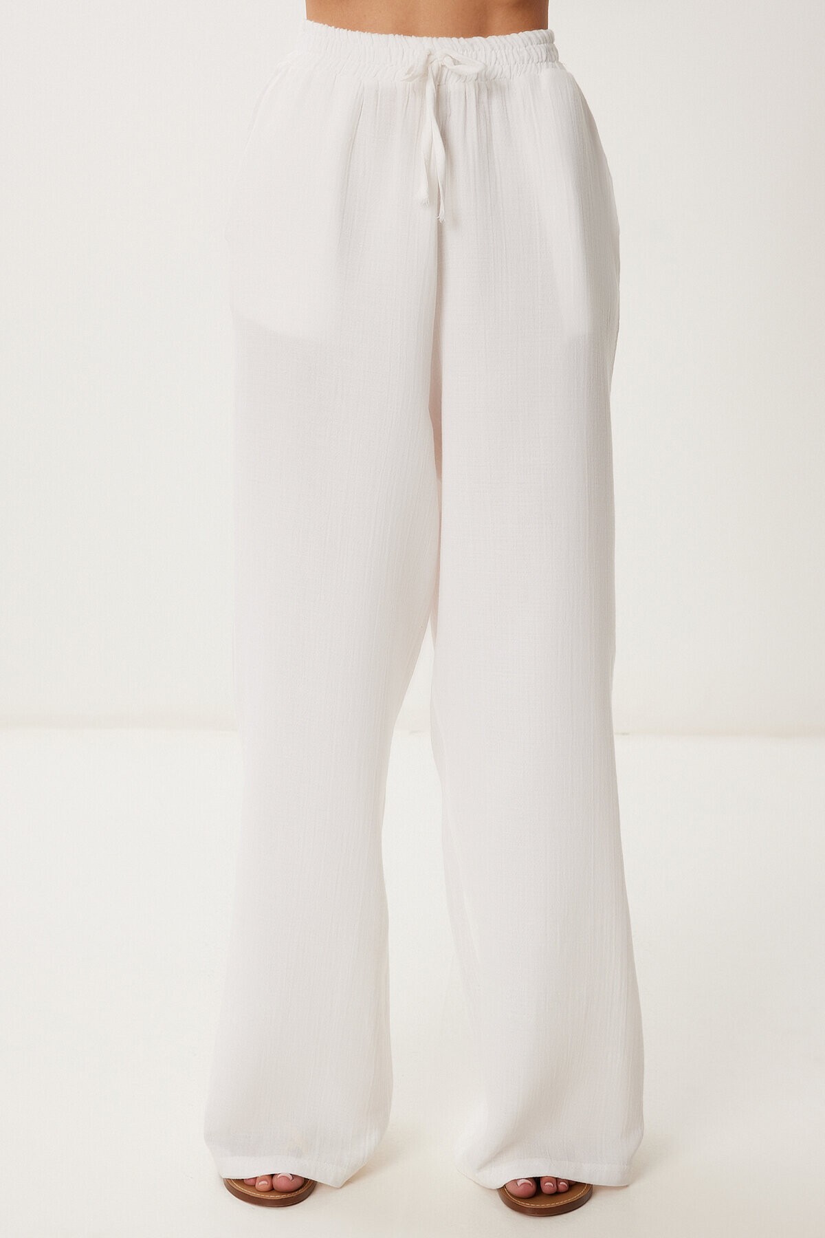 Oversize Müslin Gömlek Pantolon Takım EKRU LSA0014