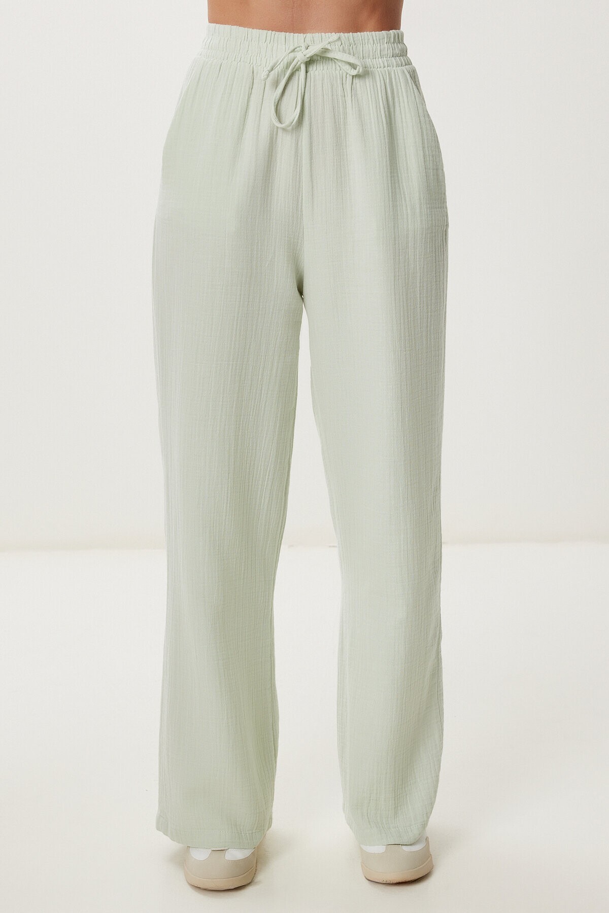 Oversize Müslin Gömlek Pantolon Takım SU YEŞİLİ LSA0014