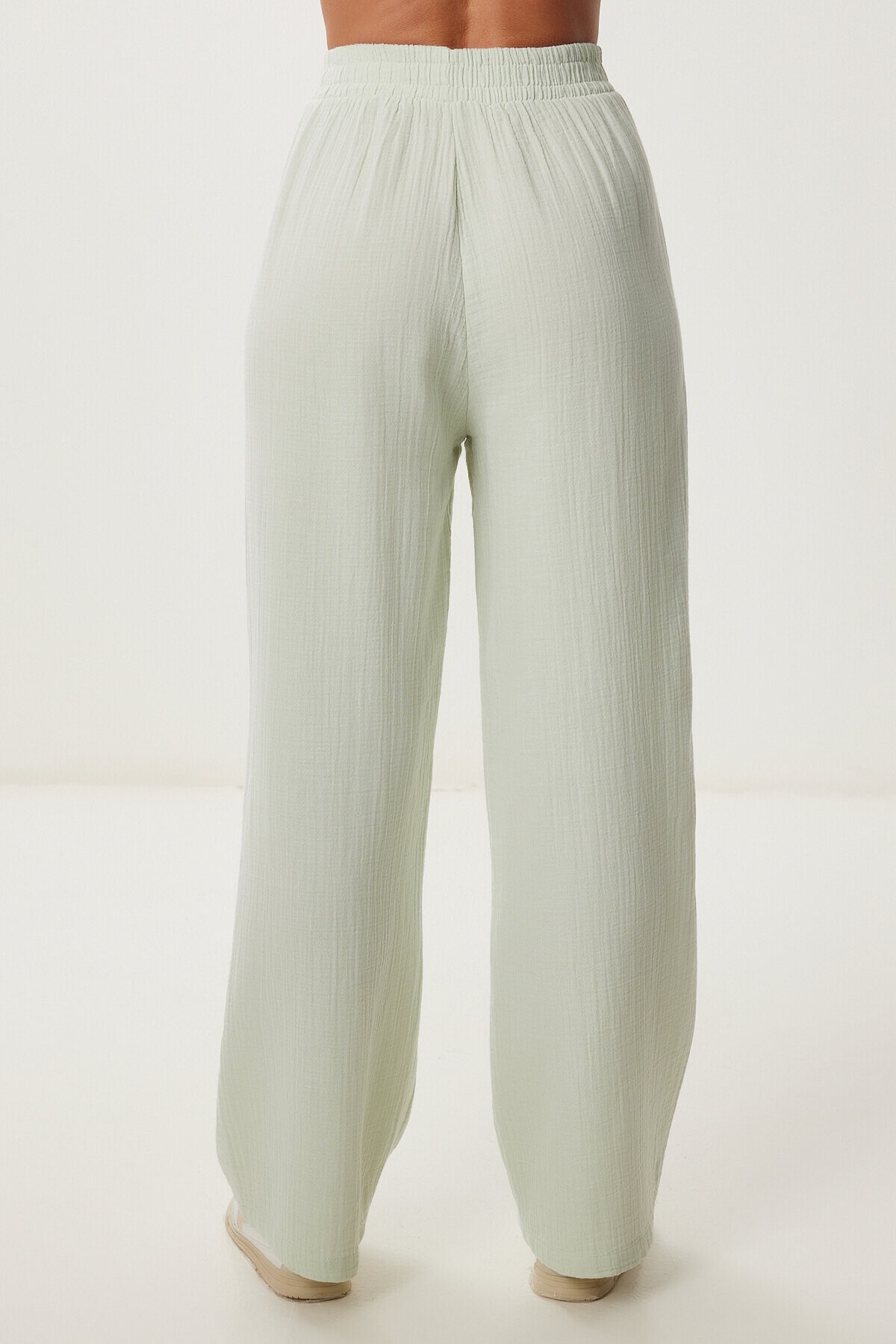 Oversize Müslin Gömlek Pantolon Takım SU YEŞİLİ LSA0014