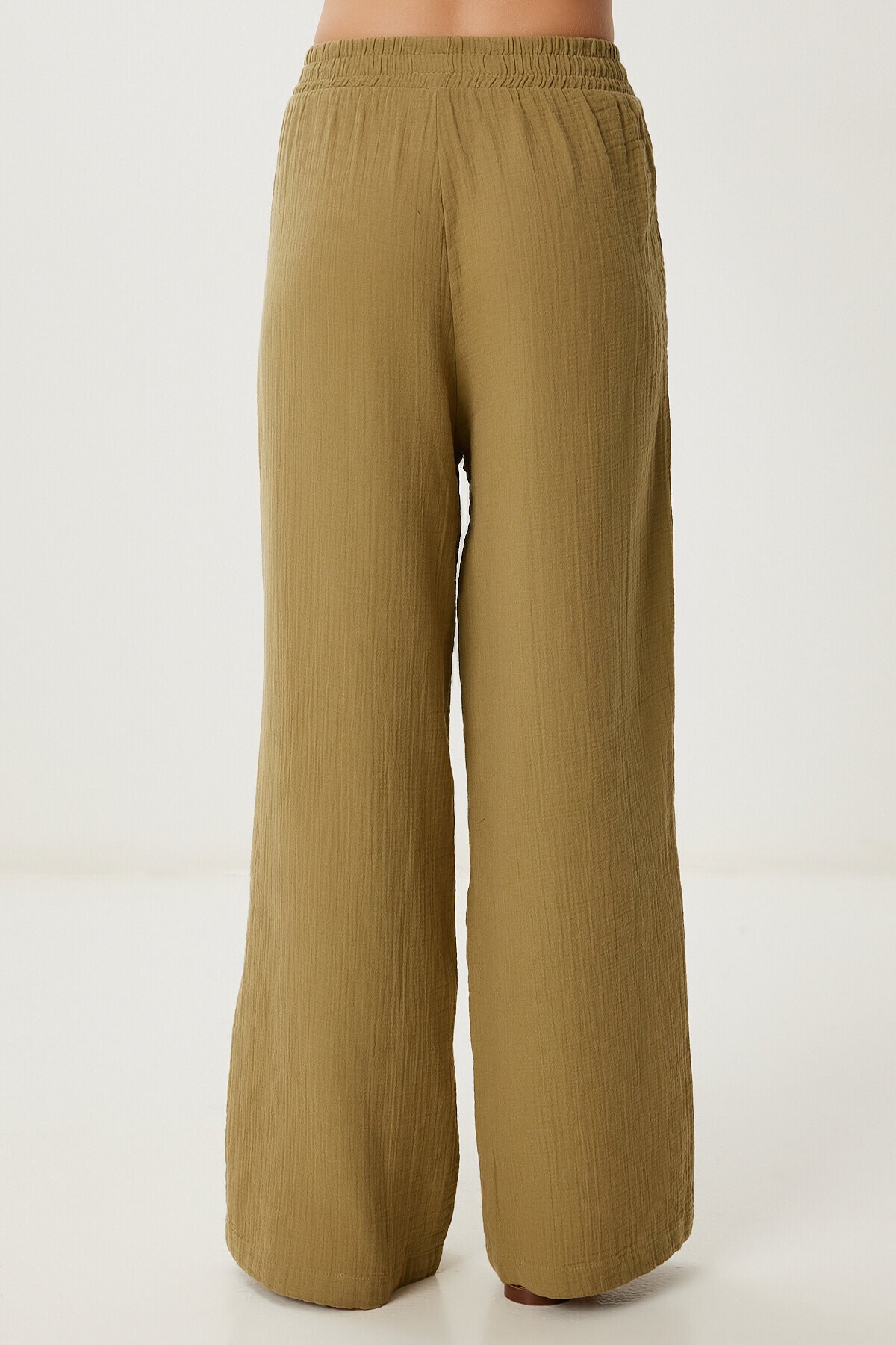Oversize Müslin Gömlek Pantolon Takım ZEYTİN YEŞİLİ LSA0014
