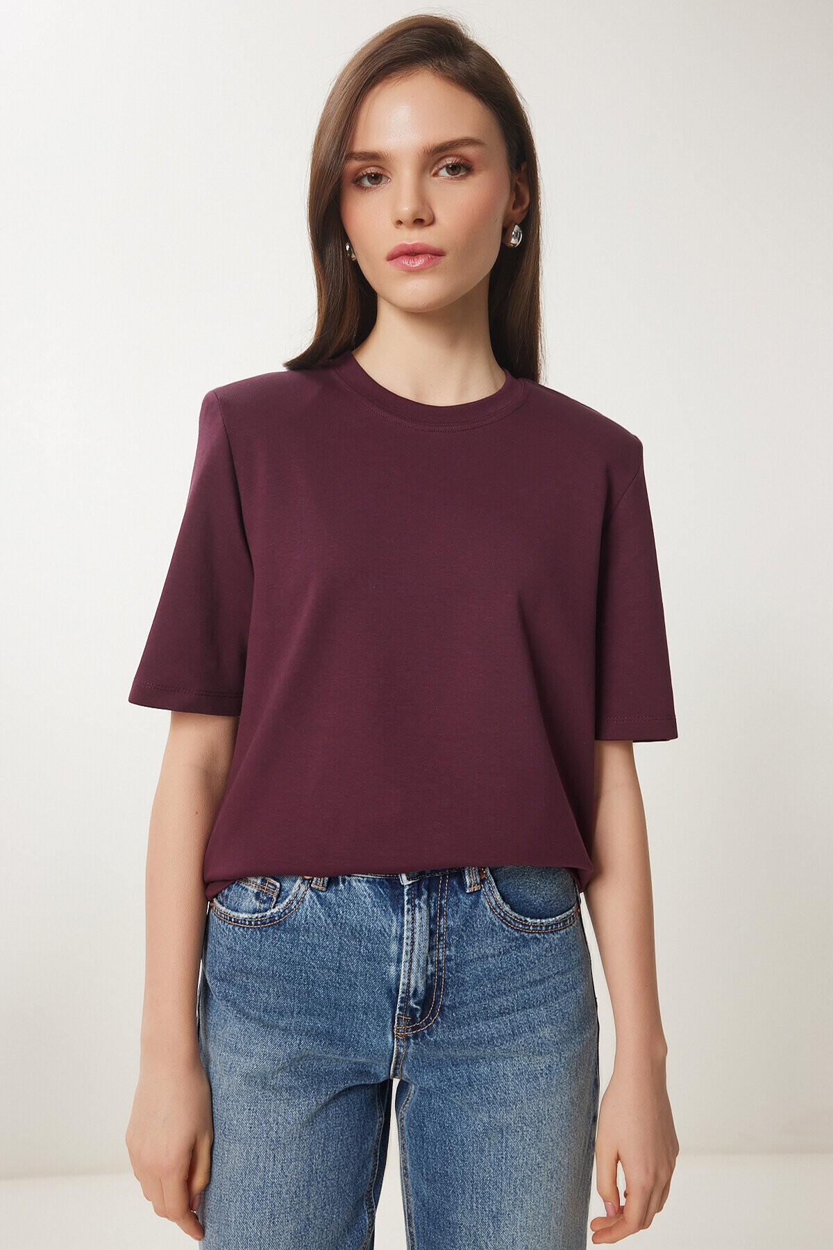 Vatkalı İnterlok Tshirt MÜRDÜM LUS0085