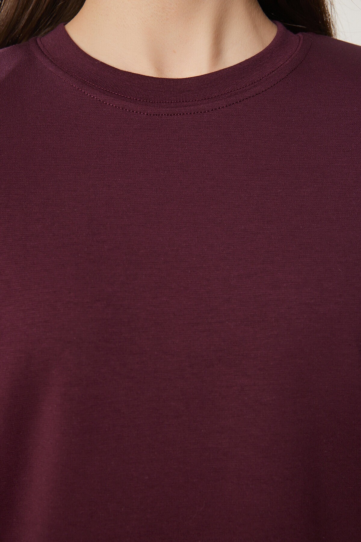 Vatkalı İnterlok Tshirt MÜRDÜM LUS0085