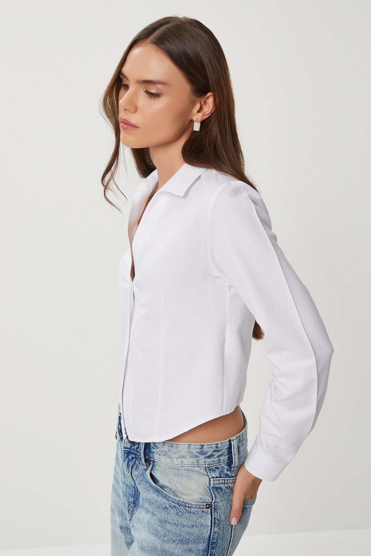 Vücuda Oturan Oxford Gömlek BEYAZ LGP0024