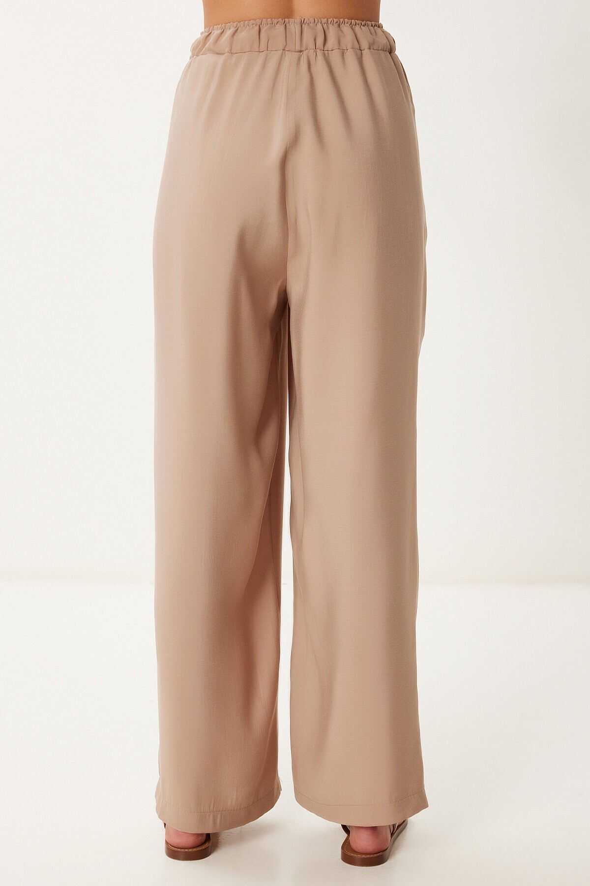 Geniş Paça Rahat Modal Pantolon BEJ LMX0090