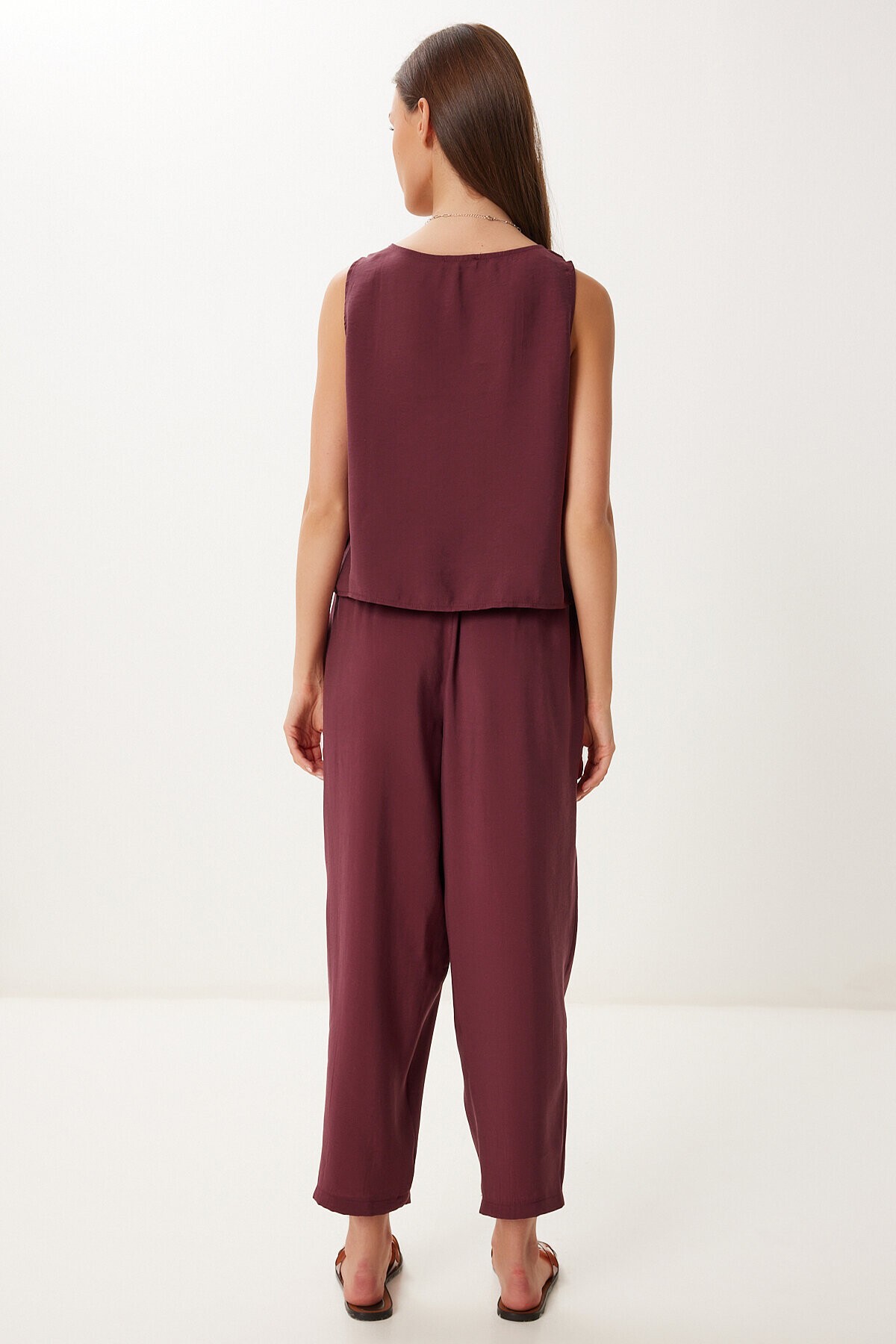Kolsuz Bluz Pantolon Takım BORDO LMC0058