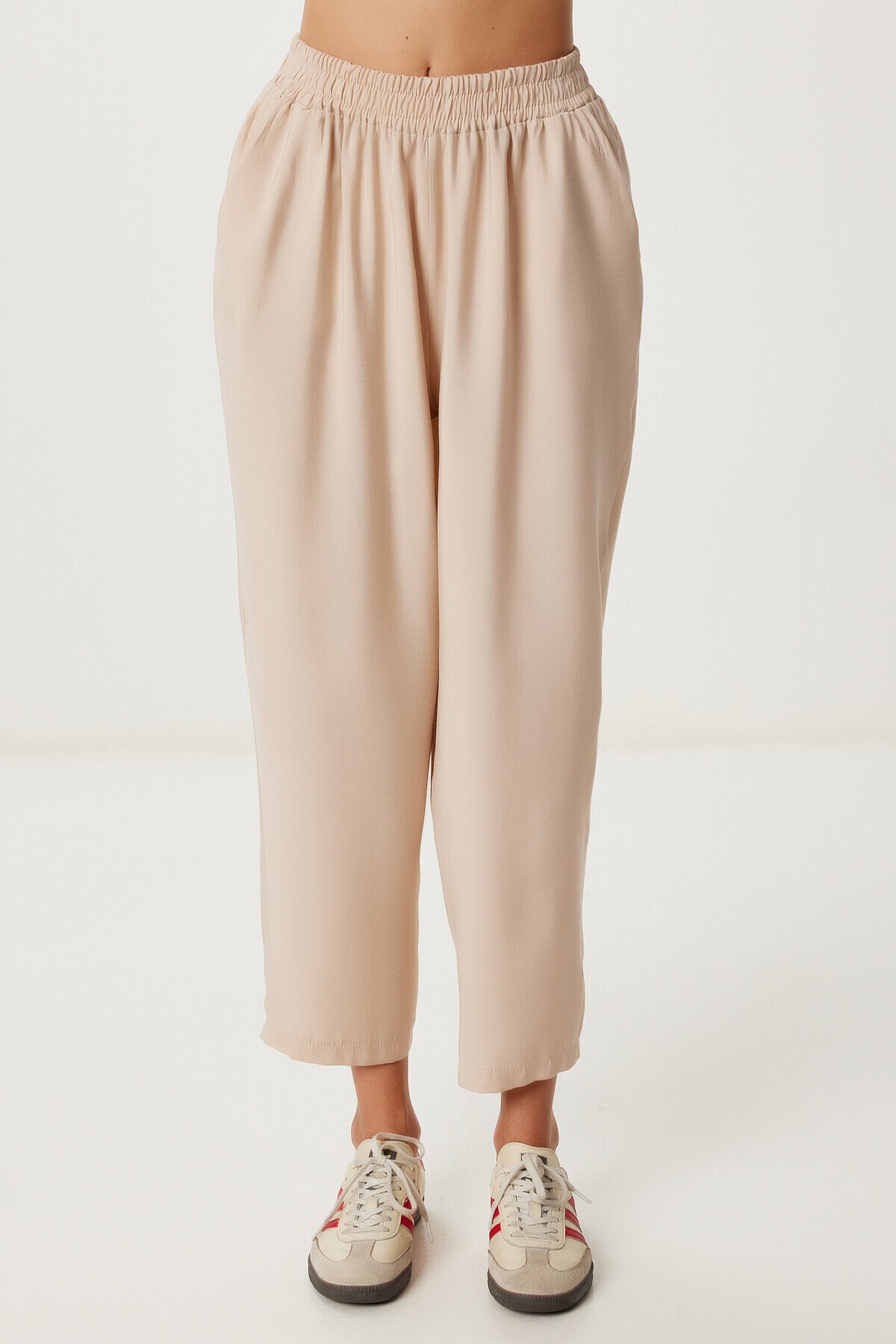 Kolsuz Bluz Pantolon Takım KOYU KREM LMC0058