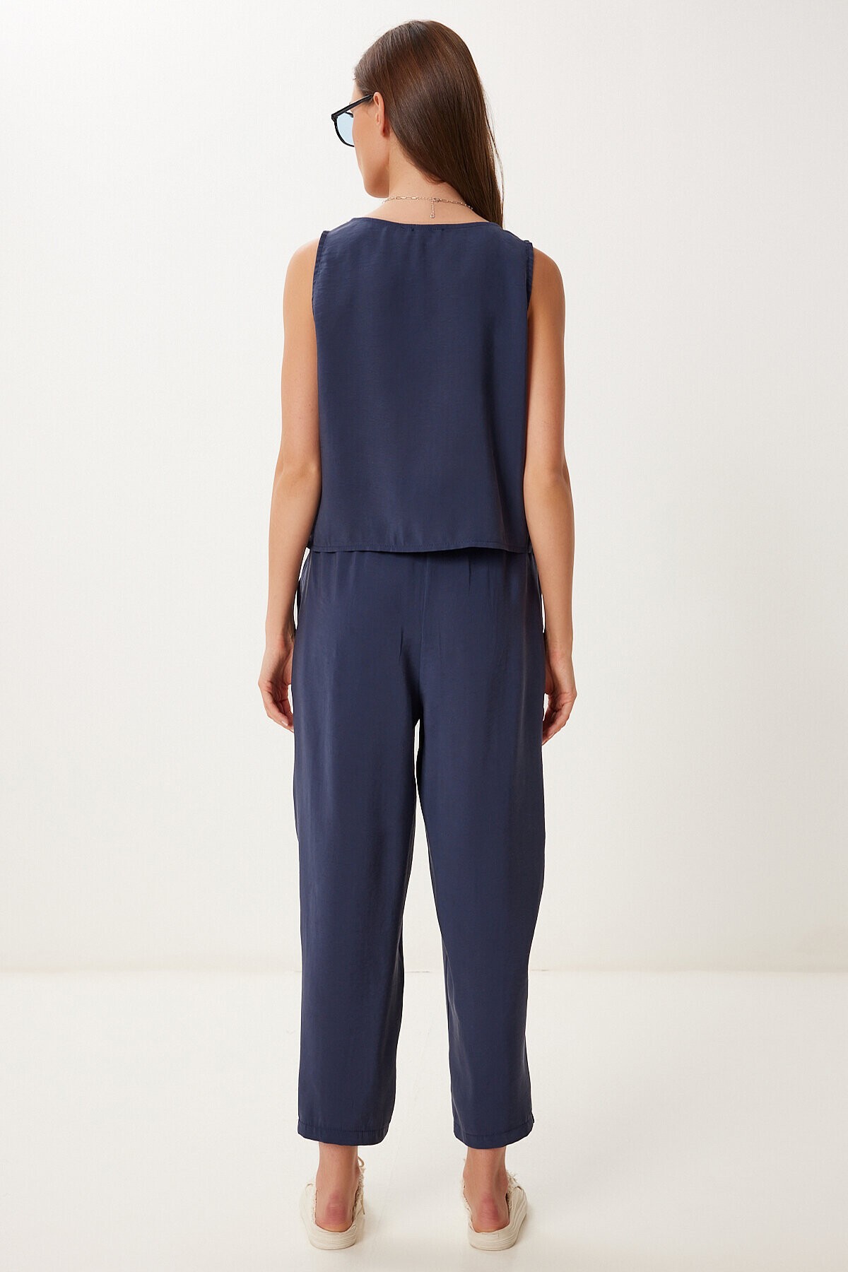 Kolsuz Bluz Pantolon Takım LACİVERT LMC0058