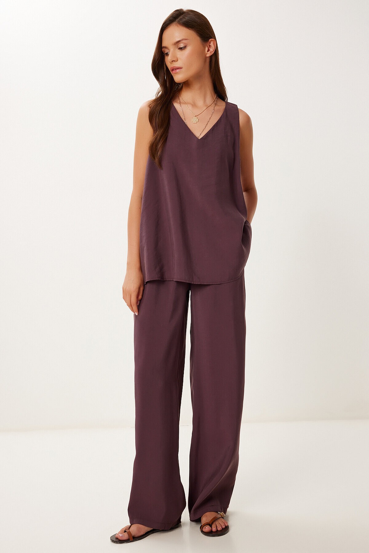 Modal Bluz Pantolon Takım MÜRDÜM LMC0059