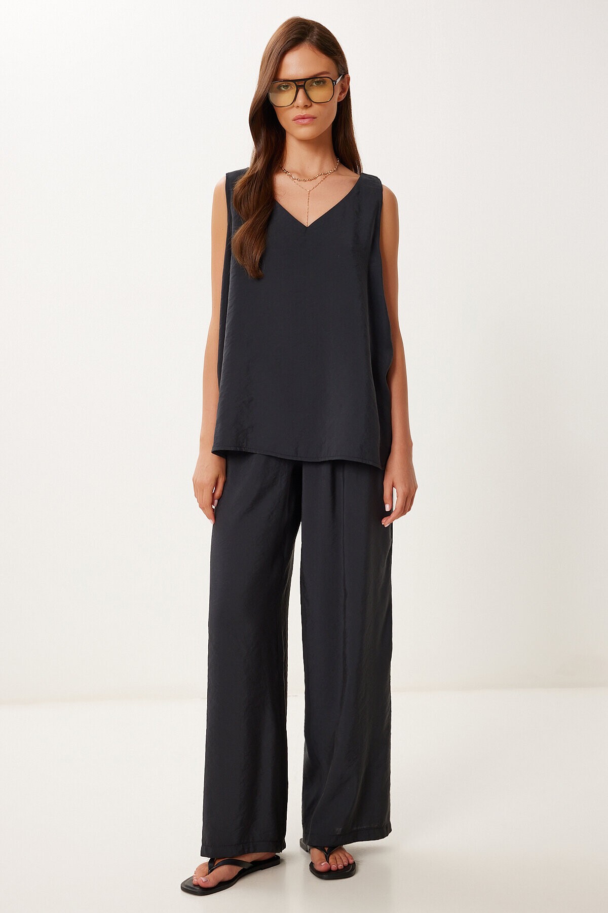 Modal Bluz Pantolon Takım SİYAH LMC0059