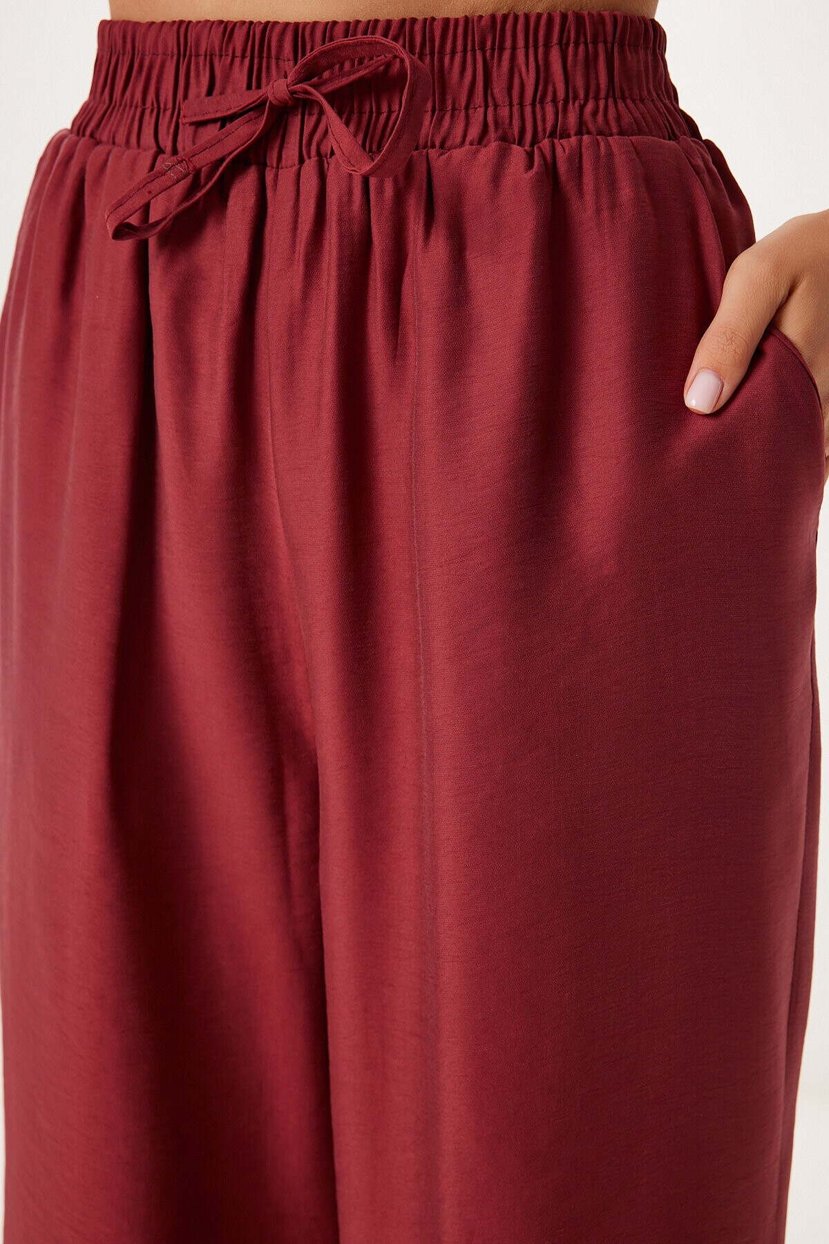 Askılı Modal Bluz Pantolon Takım BORDO LRV0108