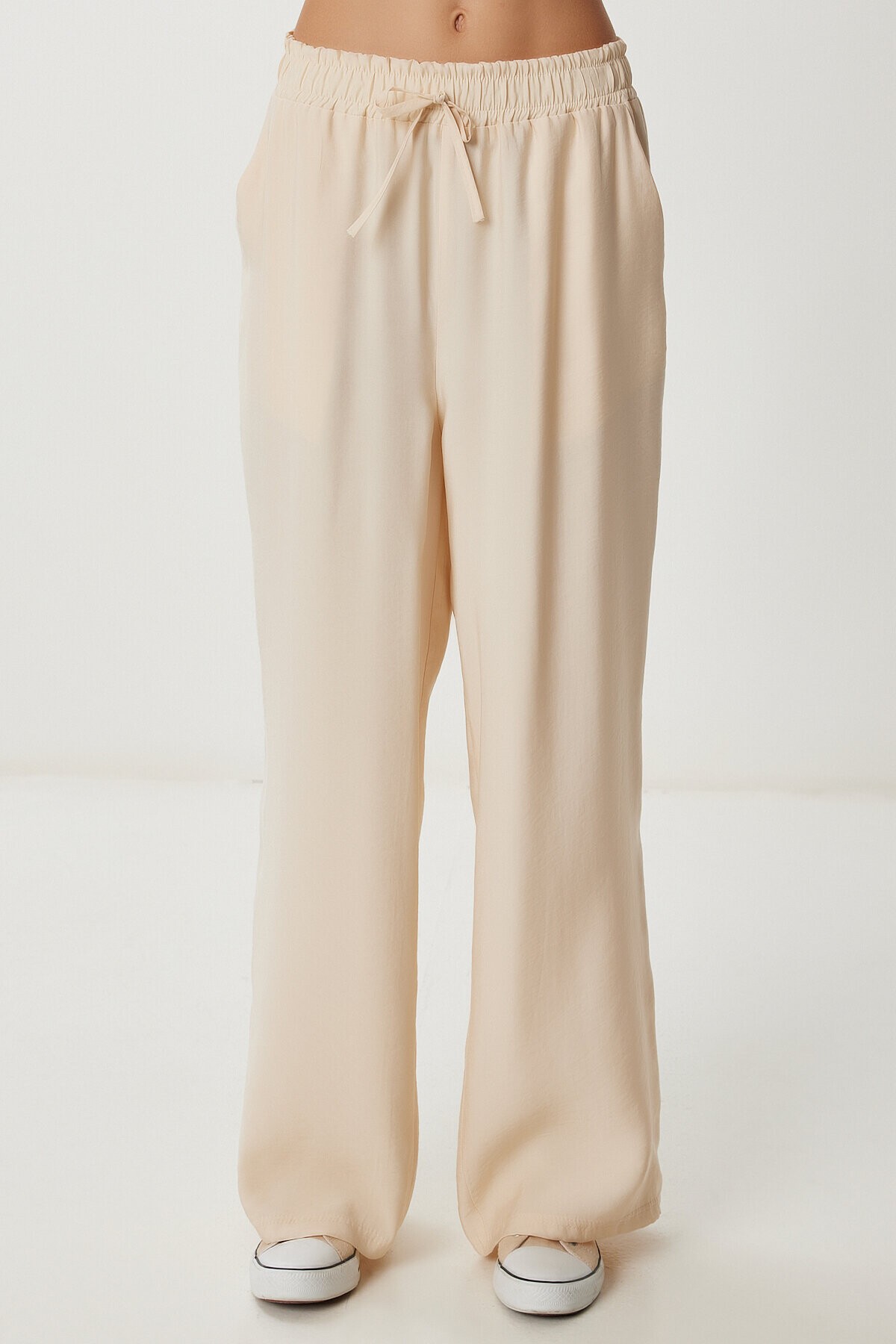 Askılı Modal Bluz Pantolon Takım KREM LRV0108