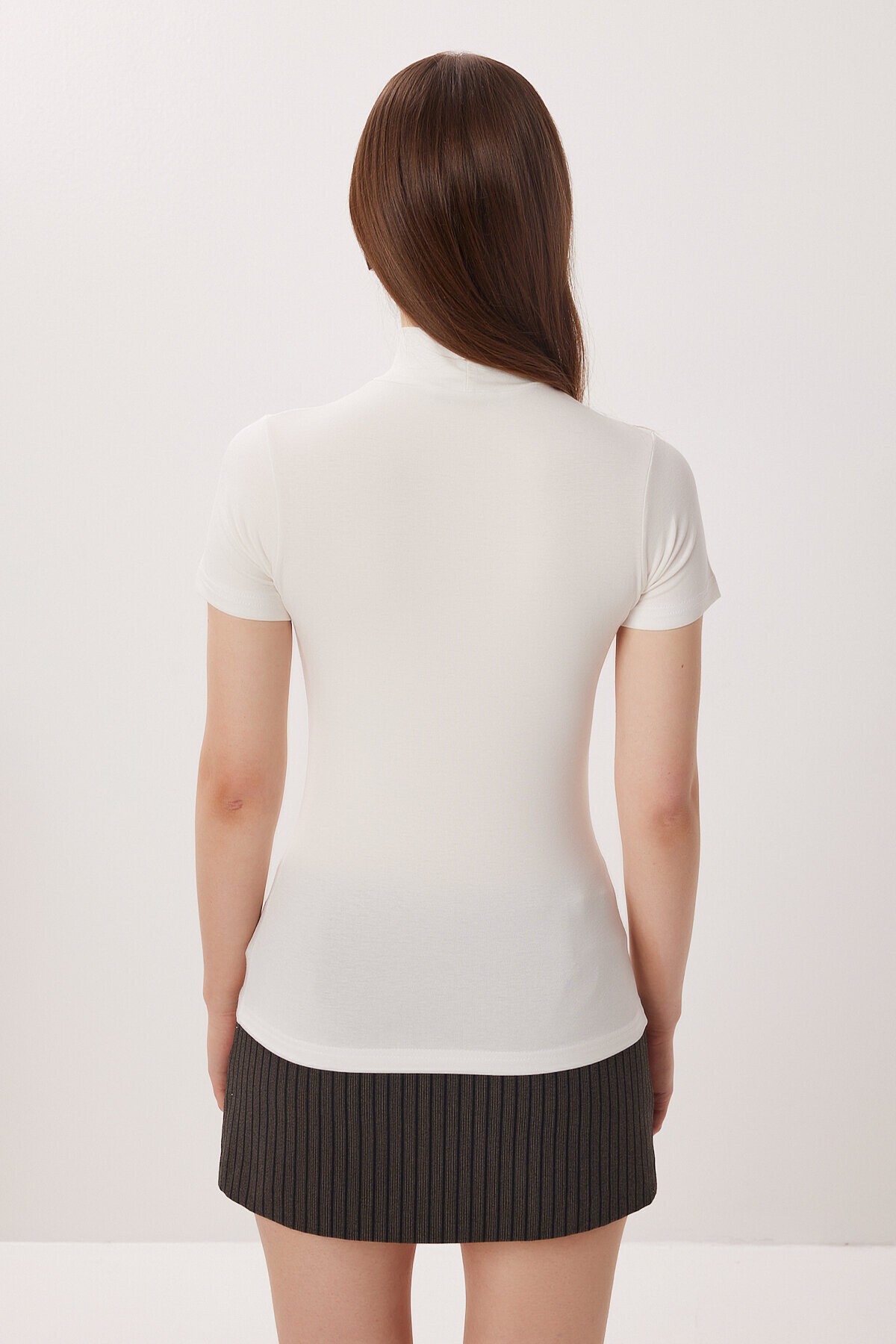 Balıkçı Yaka Basic Viskon Bluz EKRU LRN0027