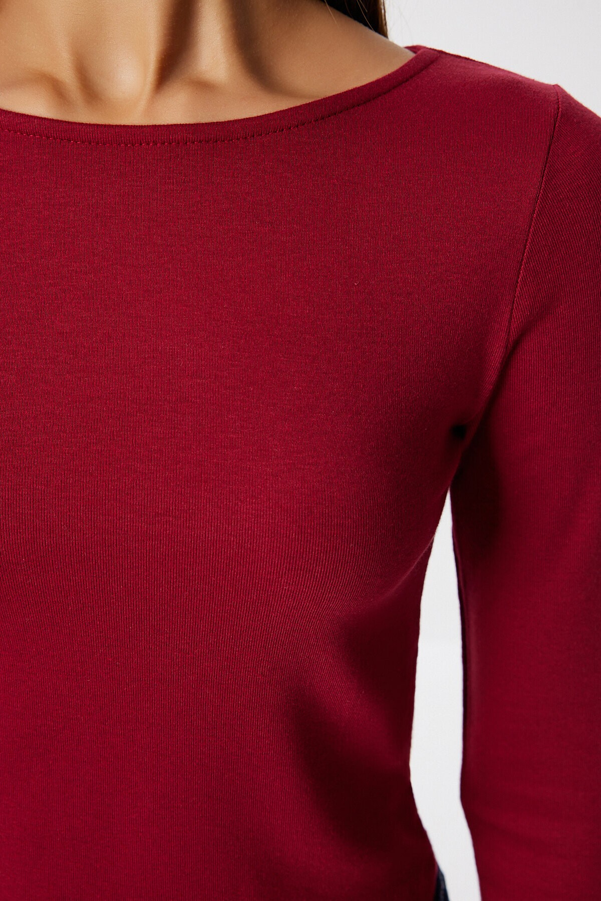 Basic Crop Modal Bluz BORDO LUB0247