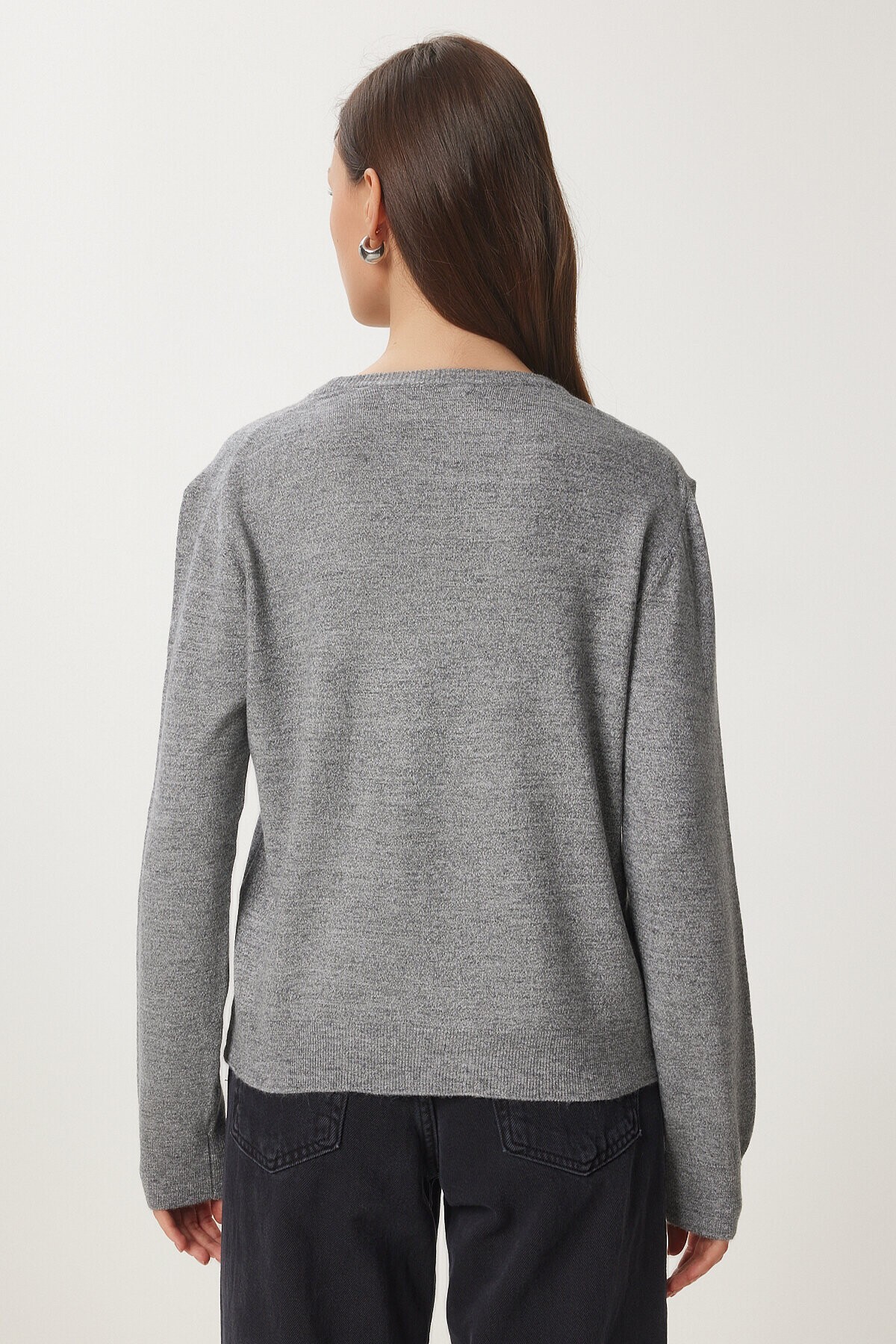 Bisiklet Yaka Basic Triko Kazak GRİ LUS0062