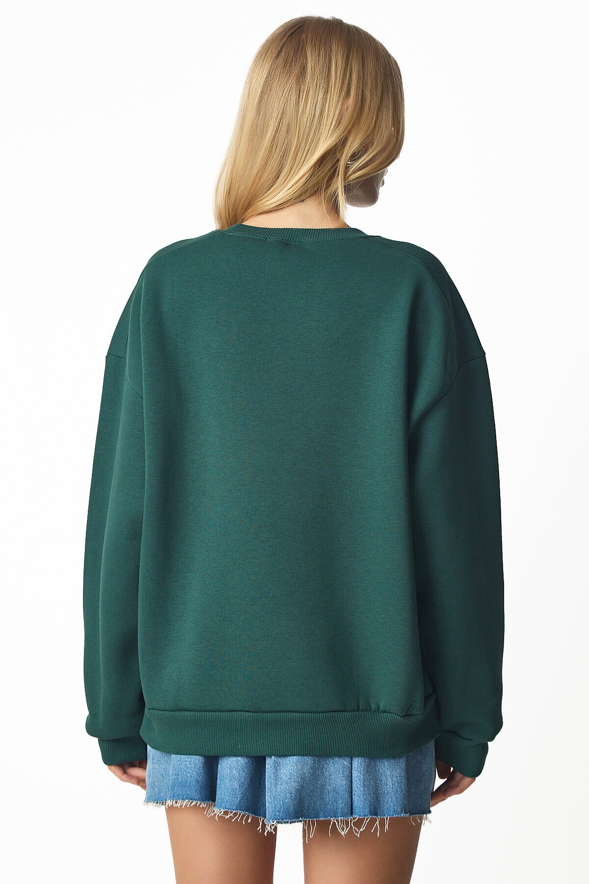 Fermuar Detaylı Şardonlu Sweatshirt HAKİ LUB0003