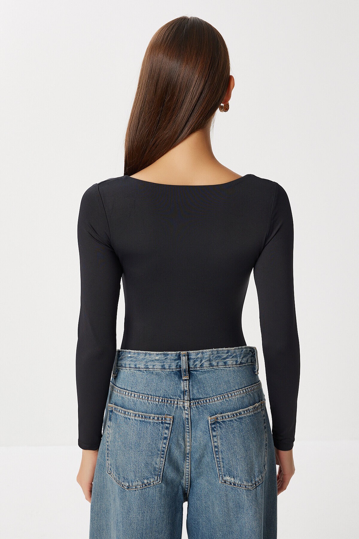 Kalp Yaka Polyamid Body SİYAH LUB0264