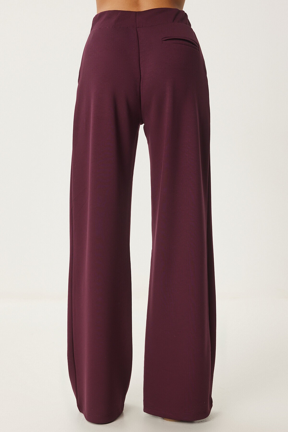 Rahat Geniş Paça İnterlok Pantolon BORDO LUB0067