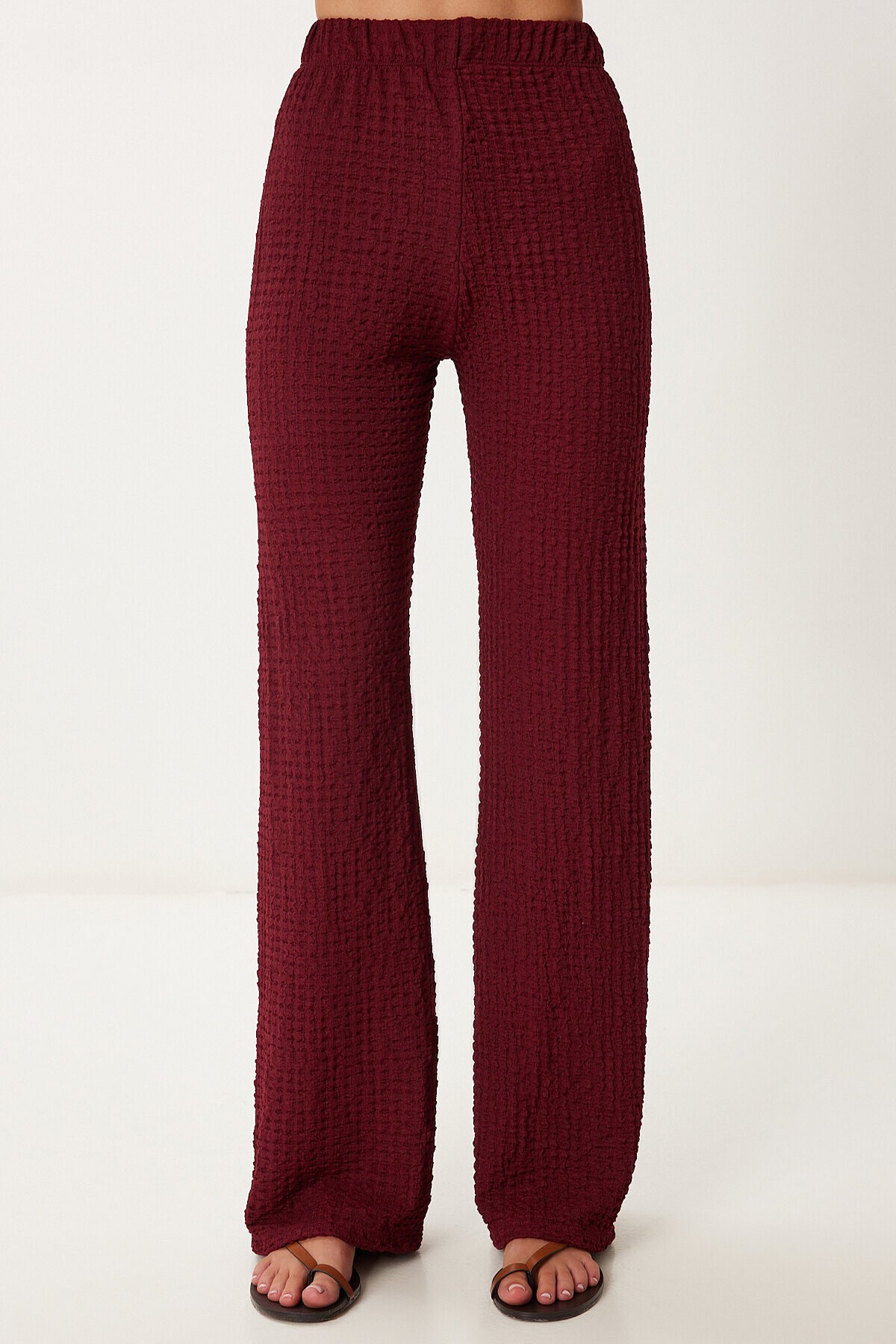 Dokulu Bluz Pantolon Takım BORDO LZV0014