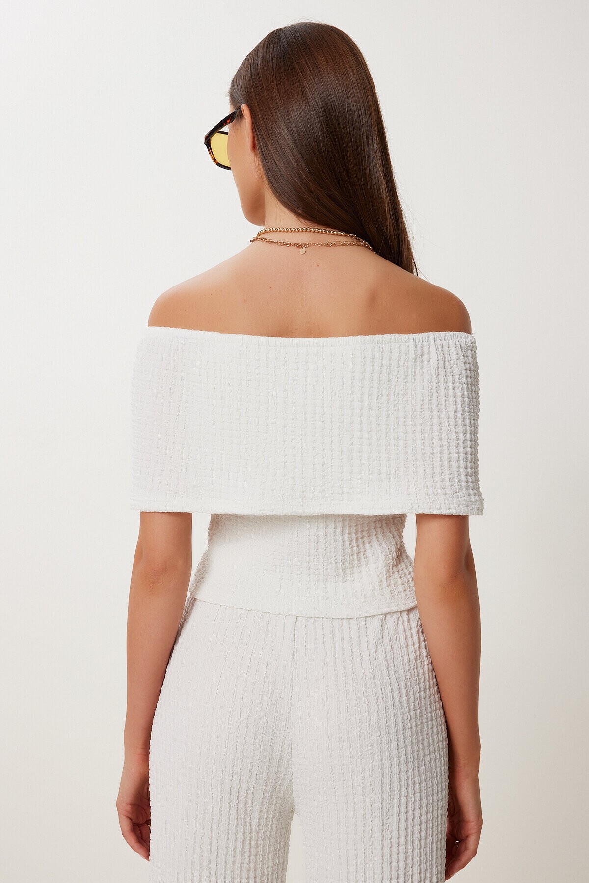 Dokulu Bluz Pantolon Takım EKRU LZV0014
