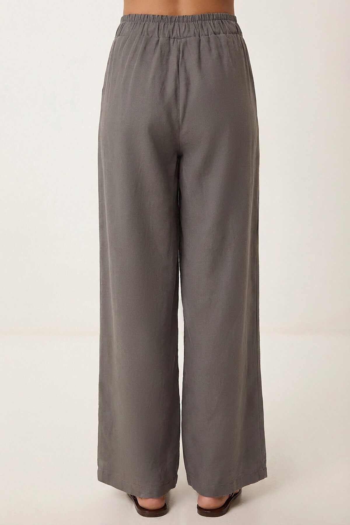 Fermuar Detaylı Cepli Modal Pantolon GRİ LYY0143