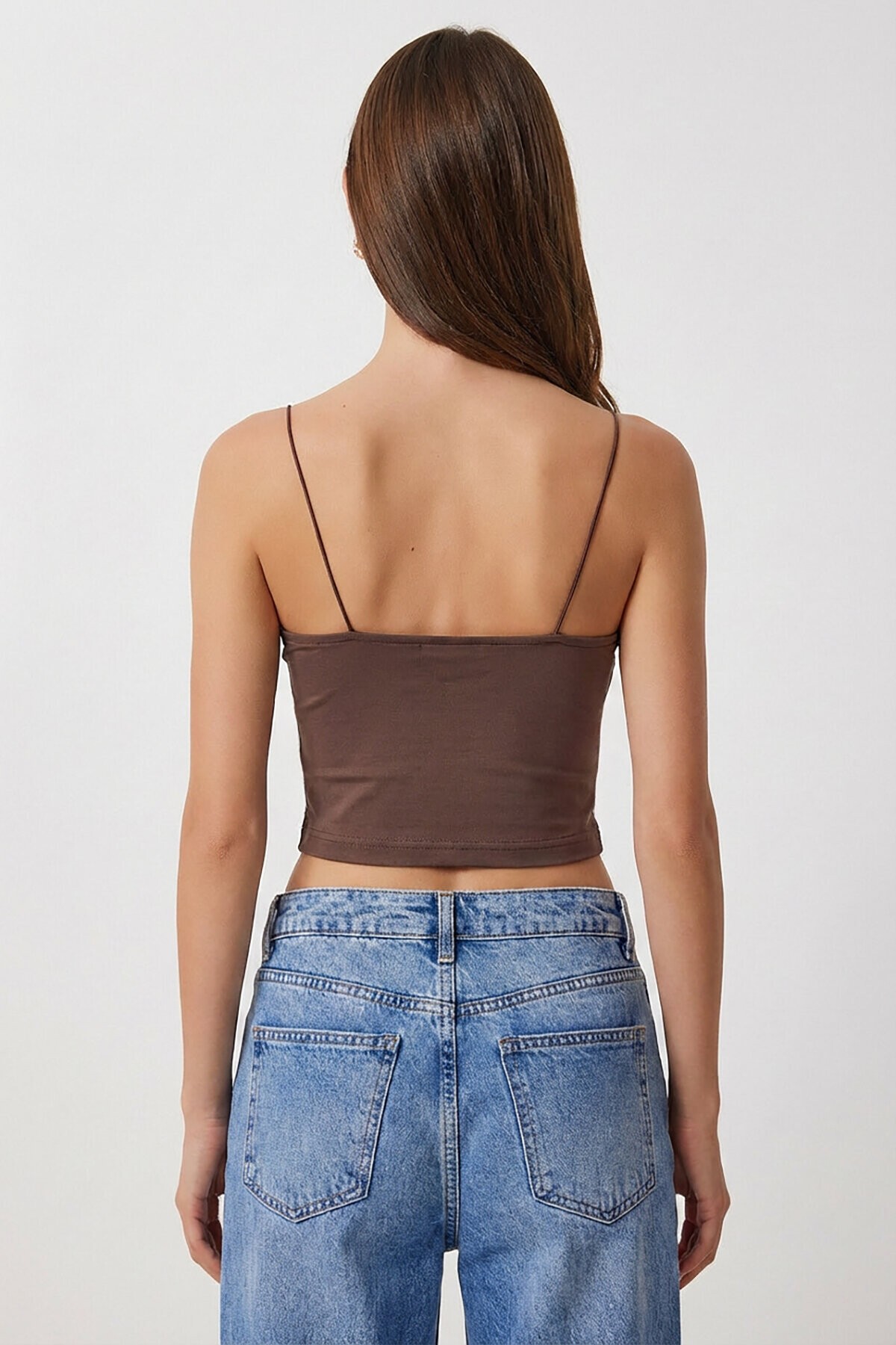 İp Askılı 2li Paket Örme Büstiyer KAHVERENGİ BEJ LDI0001