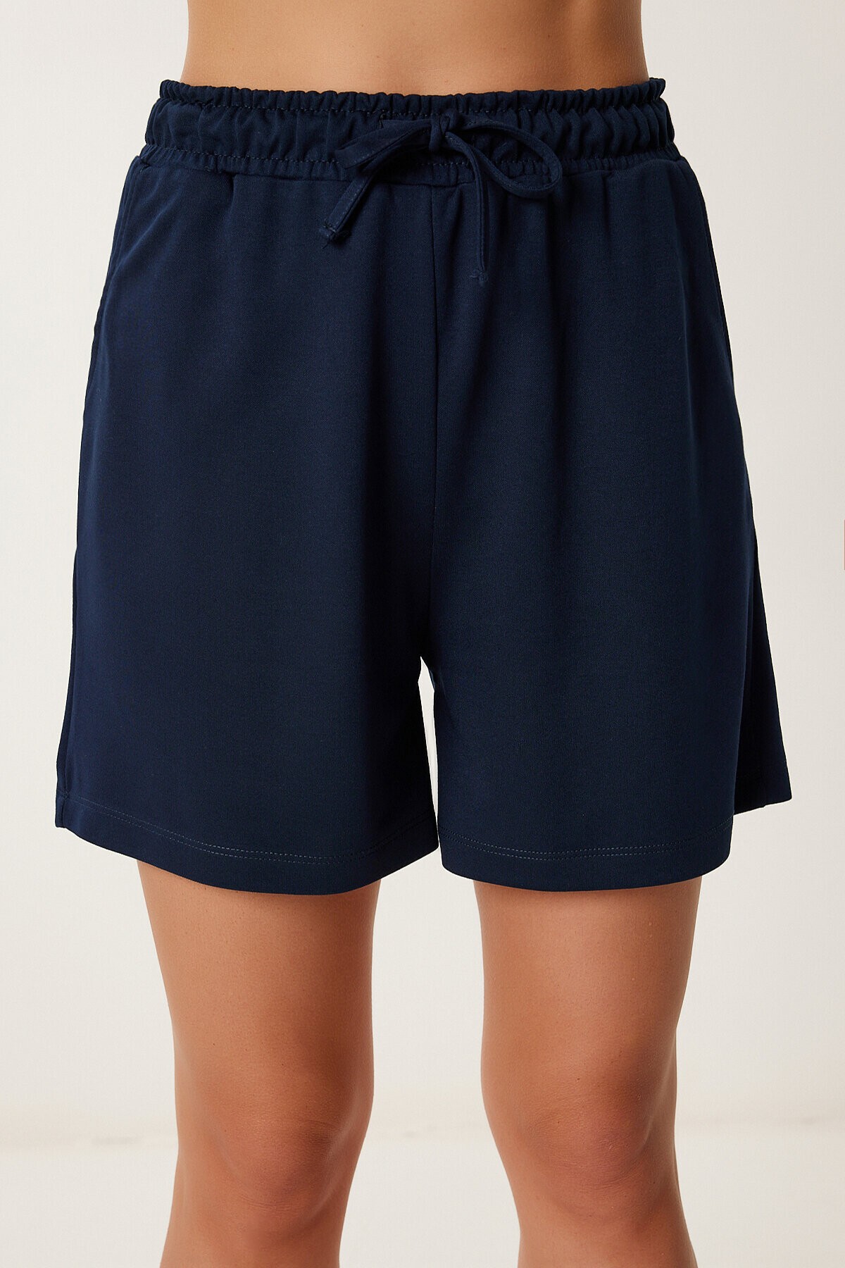 Polo Yaka Basic Örme Şort Takım LACİVERT LUS0159